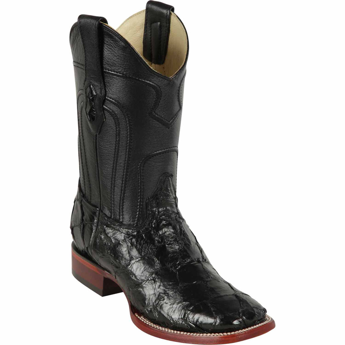 King Exotic Boots Boots 6 Men&#39;s King Exotic Monster Fish Skin Wide Square Toe Boot 4822R1005