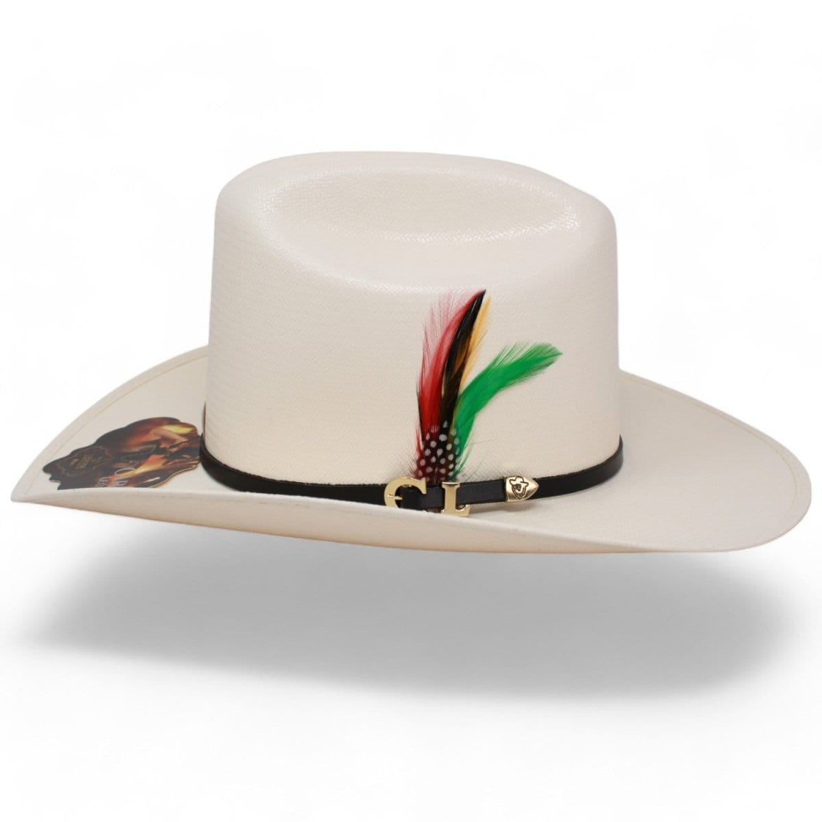 Laredo Hats Hats Official Carin Leon 100X Cowboy Straw Hat with Feathers