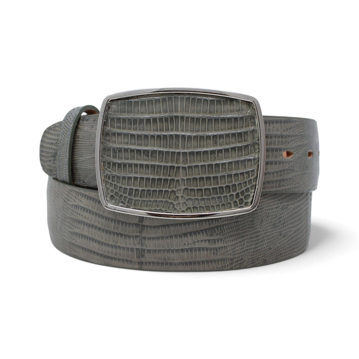 Los Altos Boots Belts Gray / 32 Men&#39;s Los altos Lizard Cowboy Belt C11A0709