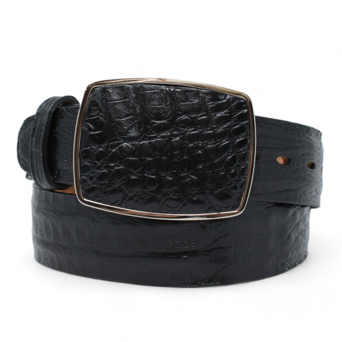 Los Altos Boots Belts Men&#39;s Los altos Caiman Belly Cowboy Belt Black