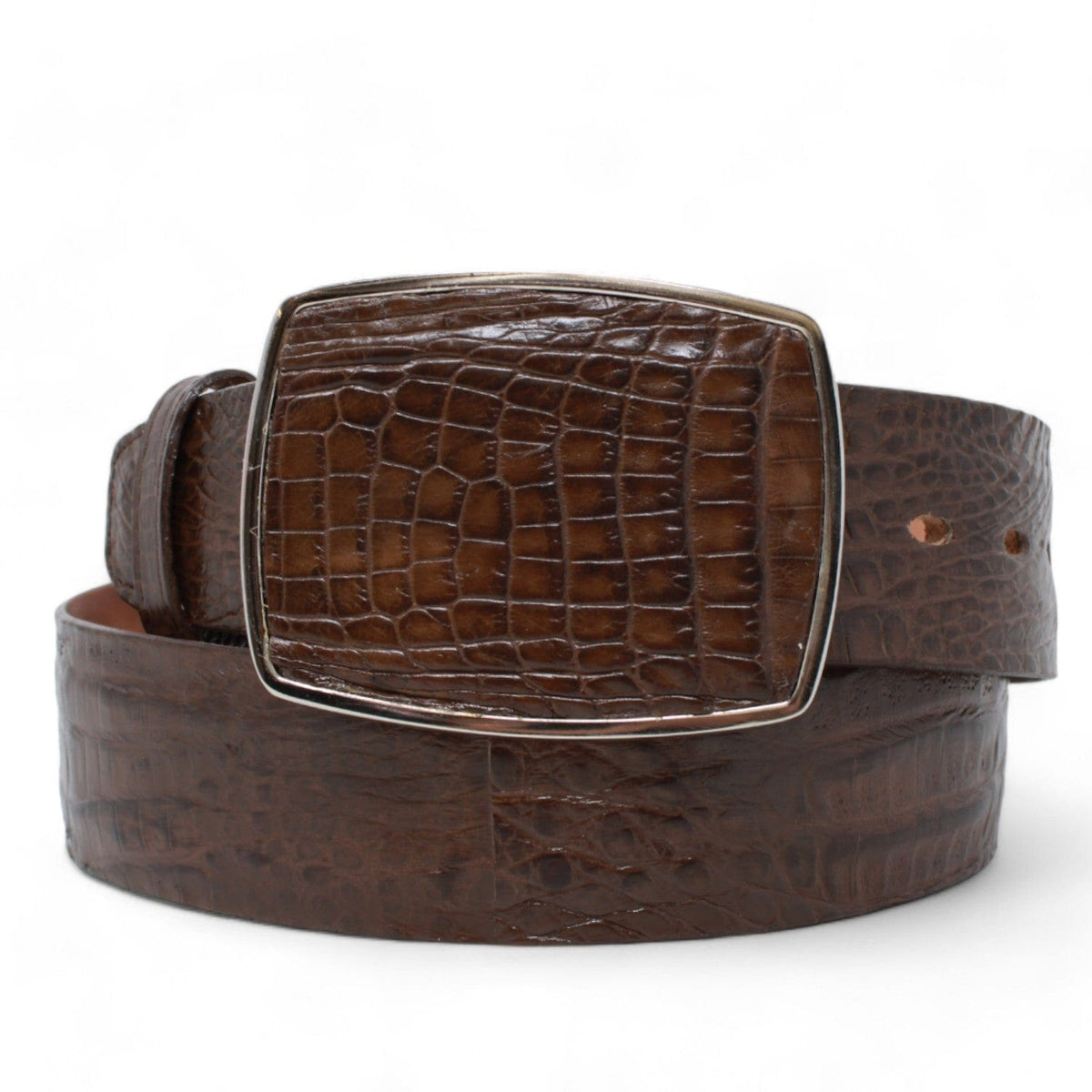 Los Altos Boots Belts Men&#39;s Los altos Caiman Belly Cowboy Belt Brown