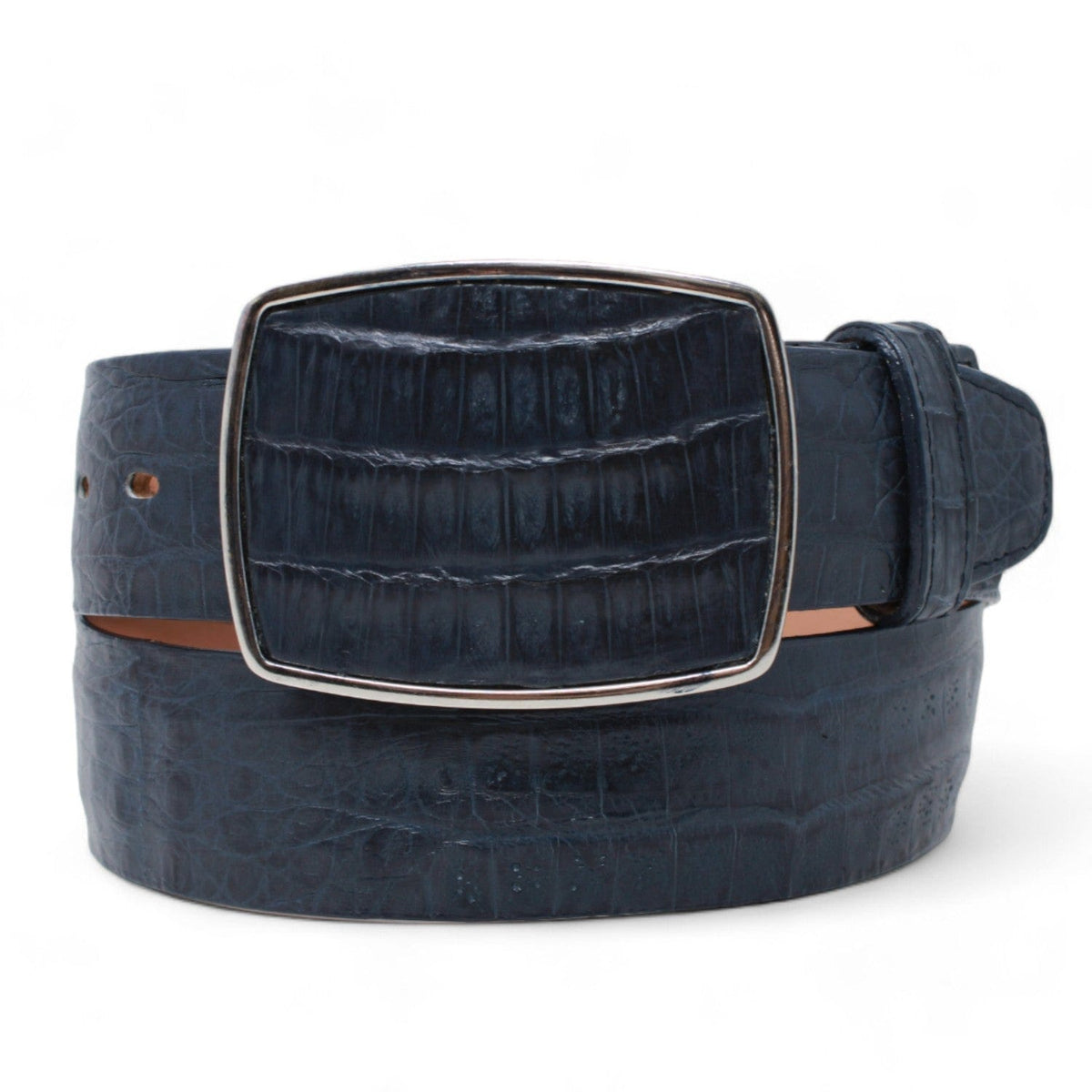 Los Altos Boots Belts Men&#39;s Los altos Caiman Belly Cowboy Belt Navy Blue