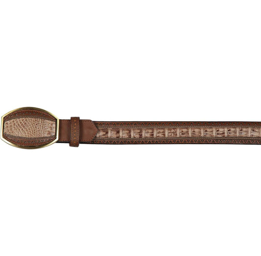 Los Altos Boots Belts Men's Los altos Caiman Belly Laser Design Casual Belt C24U8272