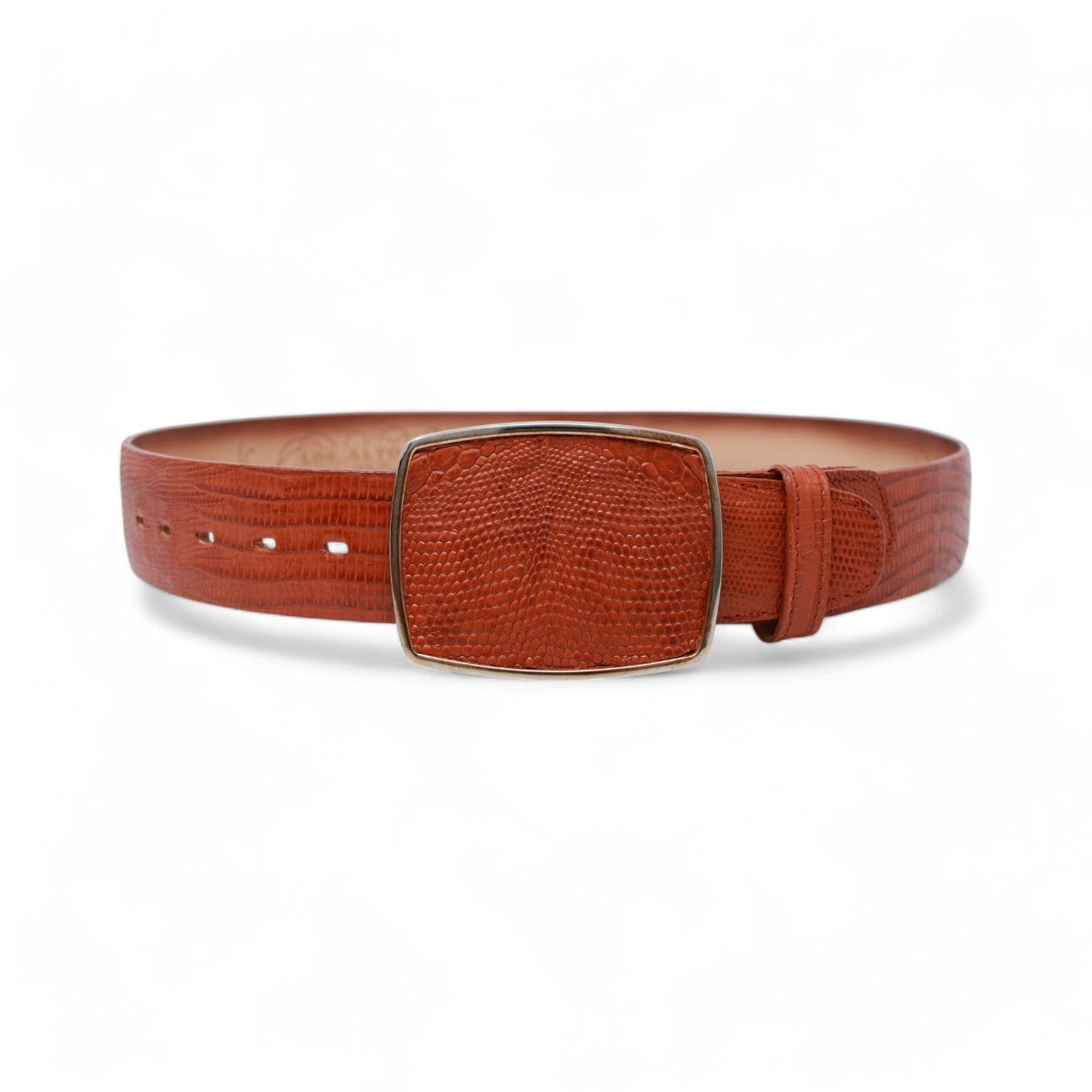 Los Altos Boots Belts Cognac / 32 Men's Los altos Lizard Cowboy Belt C11A0703