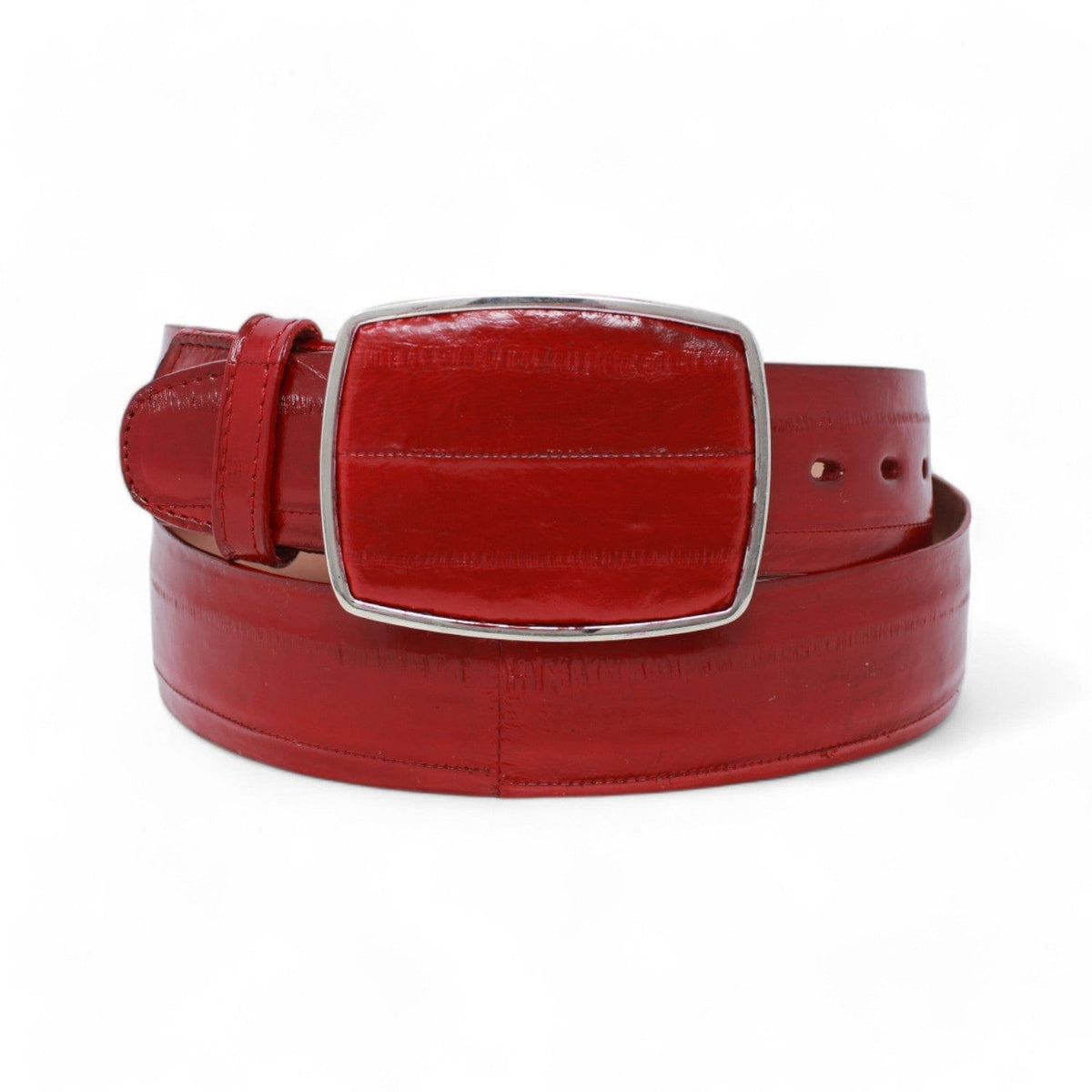 Los Altos Boots Belts Red / 32 Men&#39;s Los Altos Eel Skin Cowboy Belt C11A0812