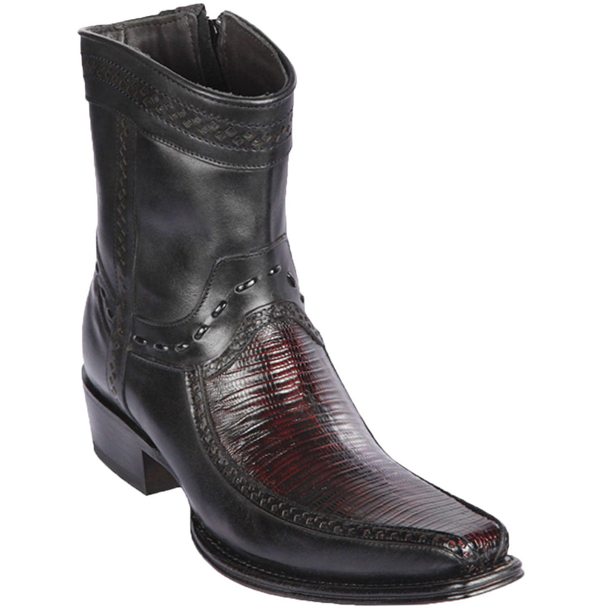 Los Altos Boots Boots 6 Men&#39;s Los Altos Lizard and Deer Skin European Toe Short Boot 76BF0718