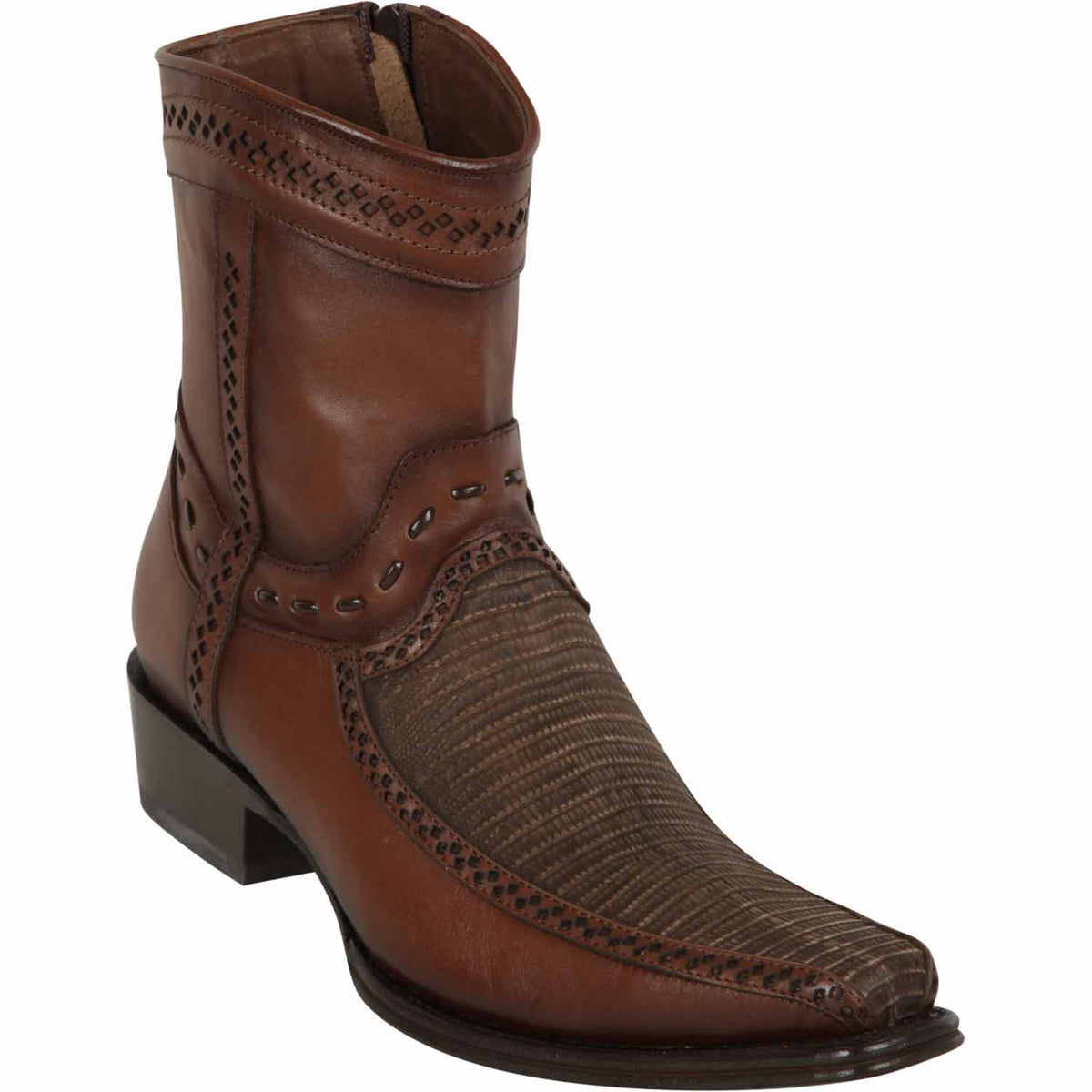 Los Altos Boots Boots 6 Men&#39;s Los Altos Lizard and Deer Skin European Toe Short Boot 76BF0735