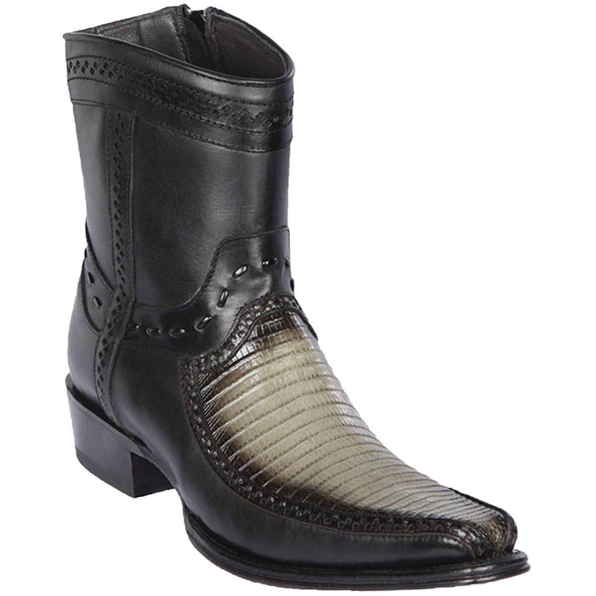 Los Altos Boots Boots 6 Men&#39;s Los Altos Lizard and Deer Skin European Toe Short Boot 76BF0738