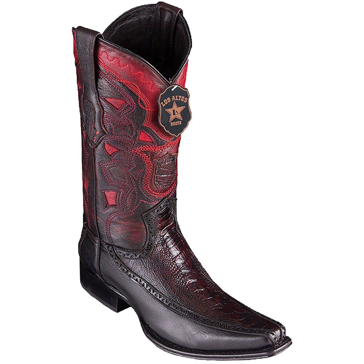 Los Altos Boots Boots 6 Men&#39;s Los Altos Original Ostrich Leg and Deer European Square Toe Boot 76F0518