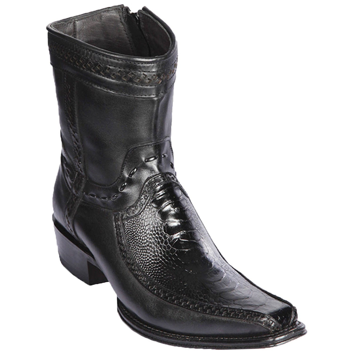 Los Altos Boots Boots 6 Men&#39;s Los Altos Original Ostrich Leg and Deer Skin European Toe Short Boot 76BF0505