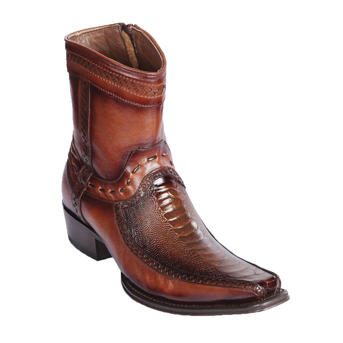 Los Altos Boots Boots 6 Men&#39;s Los Altos Original Ostrich Leg and Deer Skin European Toe Short Boot 76BF0516