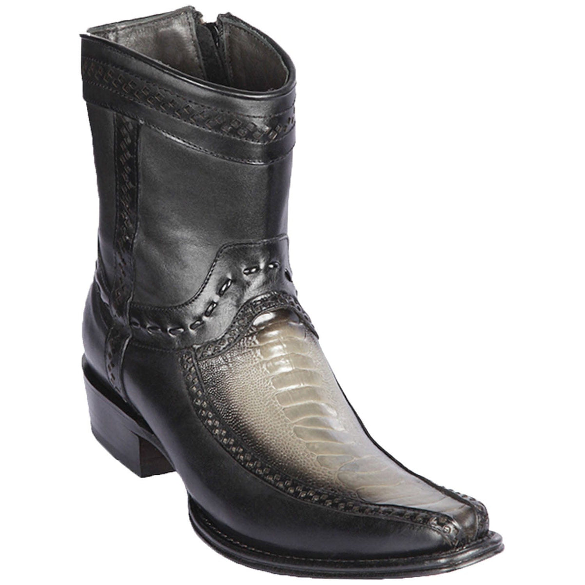 Los Altos Boots Boots 6 Men&#39;s Los Altos Original Ostrich Leg and Deer Skin European Toe Short Boot 76BF0538