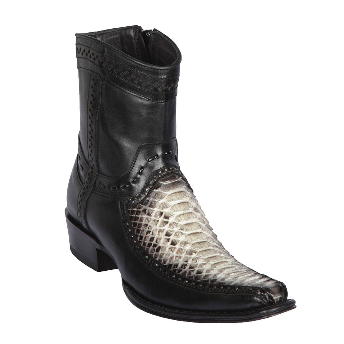 Los Altos Boots Boots 6 Men&#39;s Los Altos Original Python and Deer Skin European Toe Short Boot 76BF5749