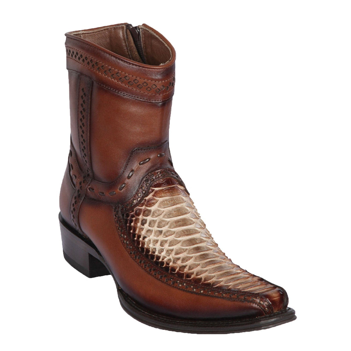 Los Altos Boots Boots 6 Men&#39;s Los Altos Original Python and Deer Skin European Toe Short Boot 76BF5785