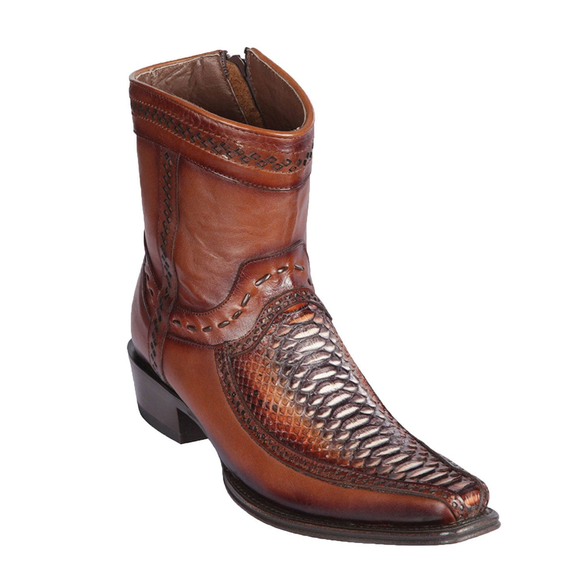 Los Altos Boots Boots 6 Men&#39;s Los Altos Original Python and Deer Skin European Toe Short Boot 76BF5788