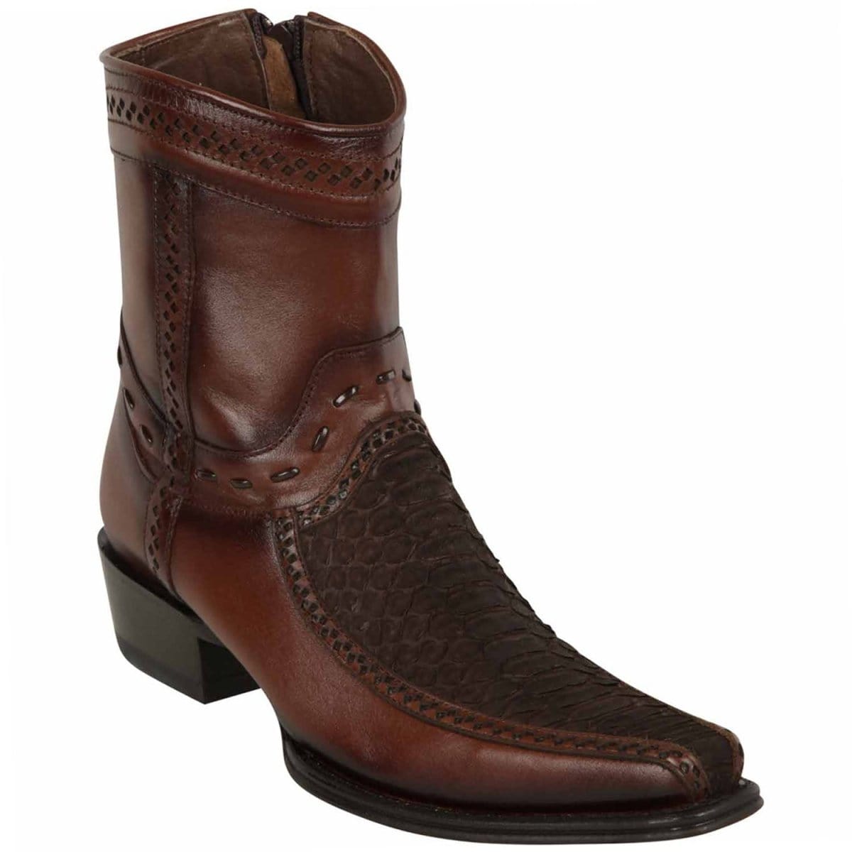 Los Altos Boots Boots 6 Men&#39;s Los Altos Original Python and Deer Skin European Toe Short Boot 76BFN5707