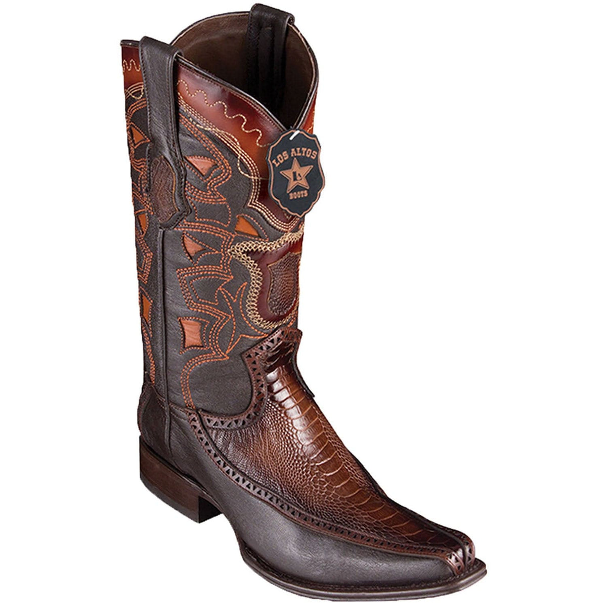 Los Altos Boots Boots 6 Men&#39;s Los Altos Original Ostrich Leg and Deer European Square Toe Boot 76F0516