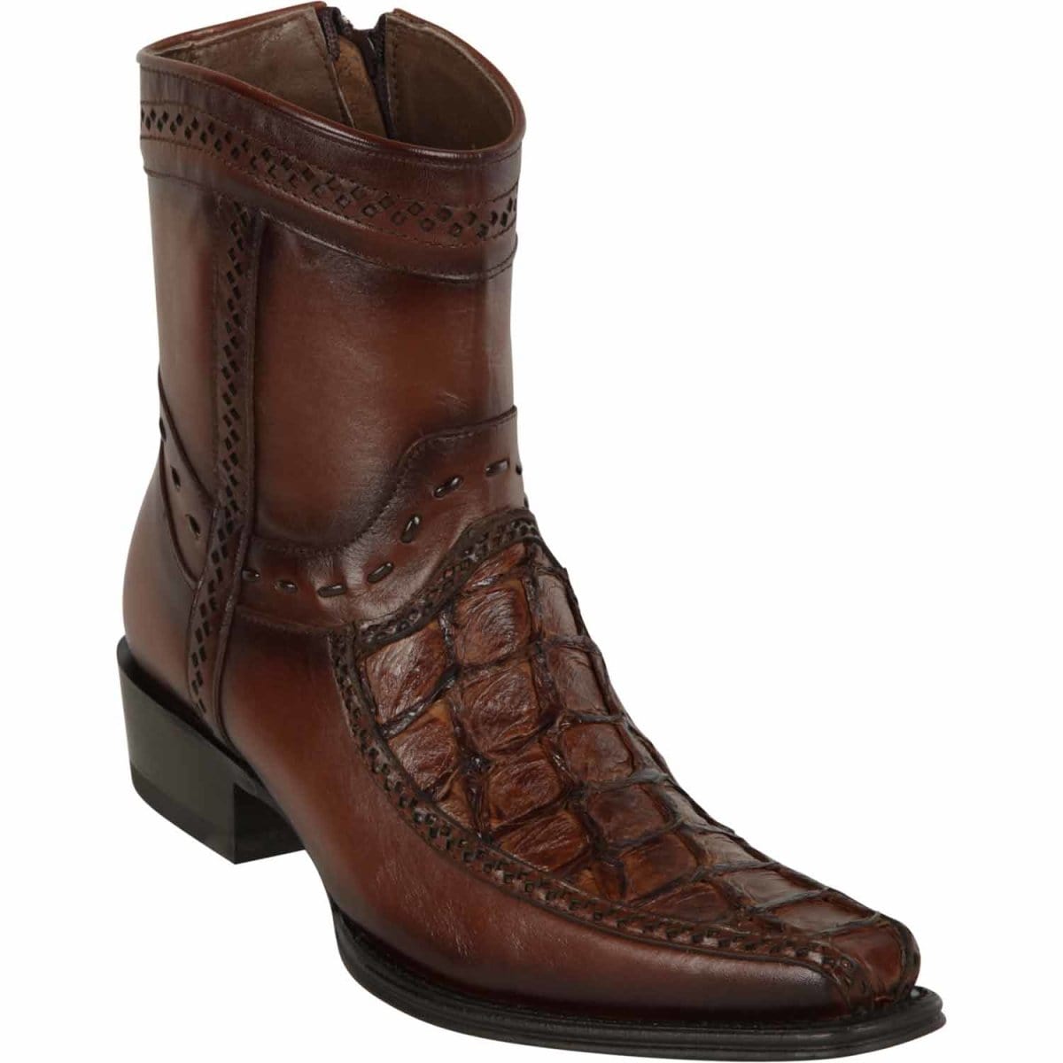 Los Altos Boots Boots Brown / 6 Los Altos Men&#39;s Original Monster Fish Skin European Toe Short Boots - Brown LAB-76BF1007