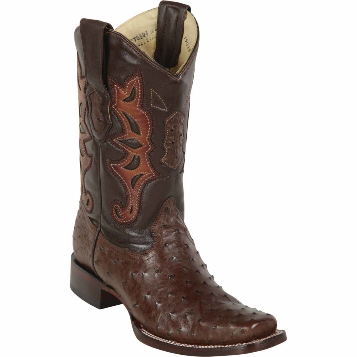 Los Altos Boots Boots Brown / 6 Men's Los Altos Genuine Ostrich Square Toe Boots - Brown LAB-812T8307