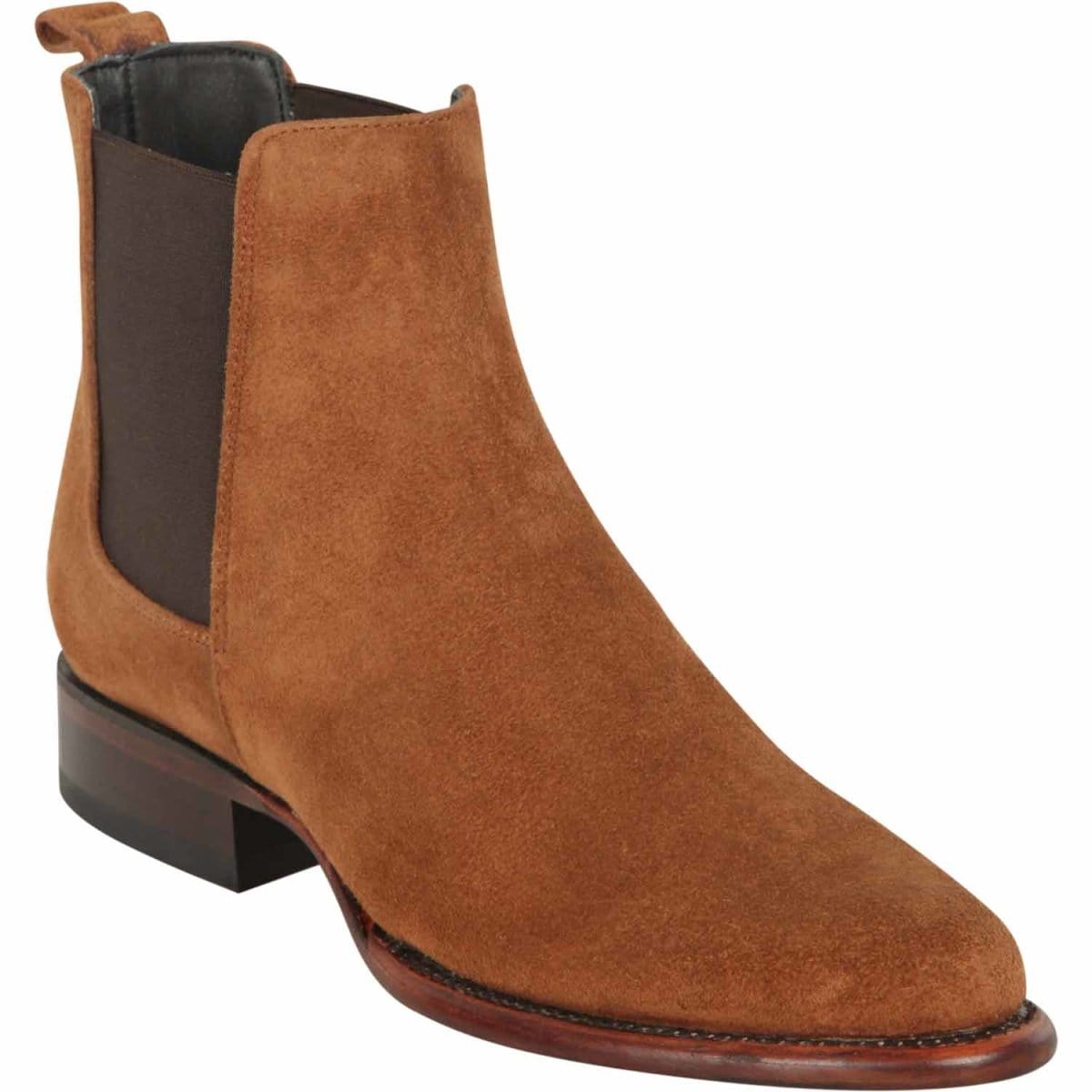 Los Altos Boots Boots Cognac / 6 Los Altos Men&#39;s Round Toe Suede Leather Short Boots - Cognac 69B6603