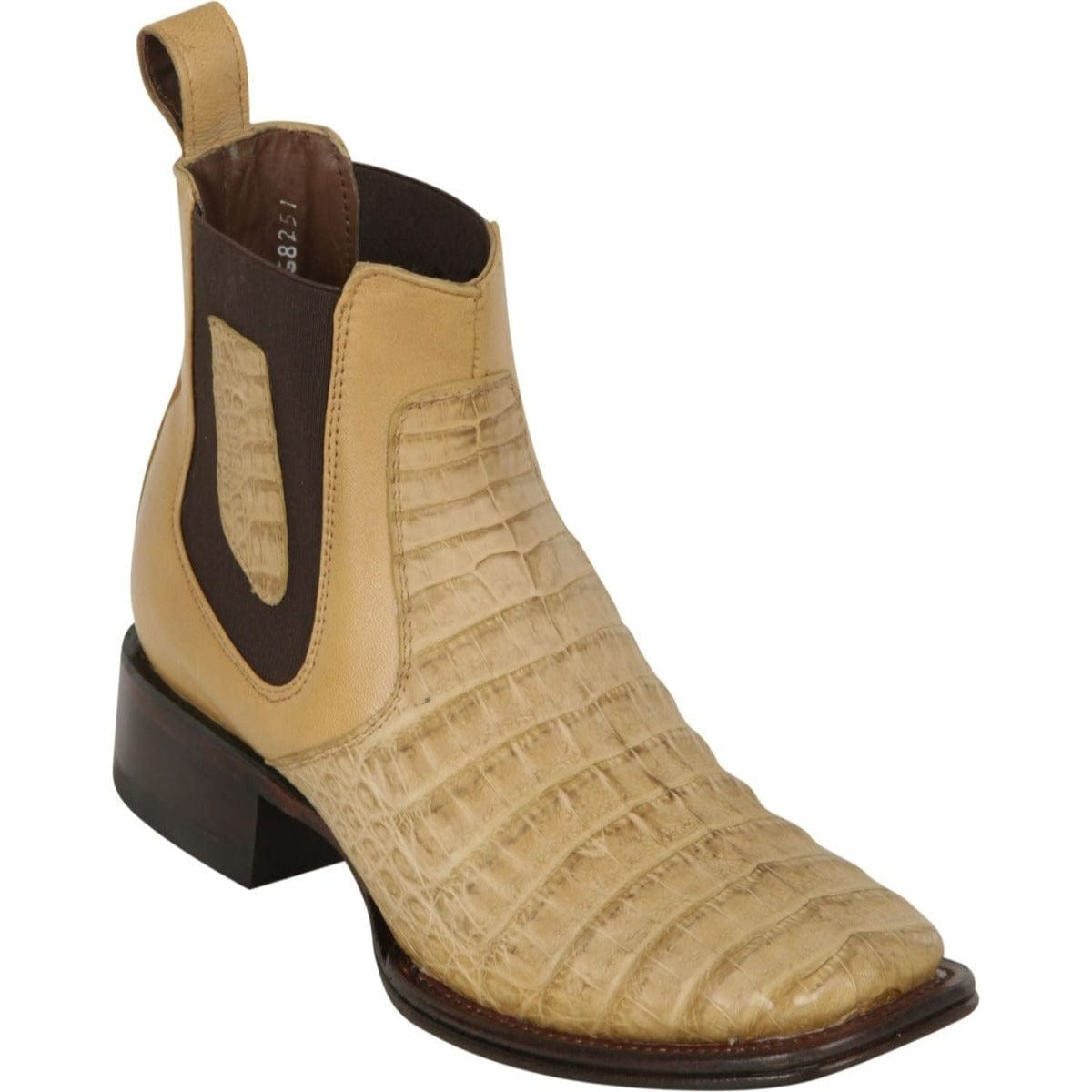 Los Altos Boots Boots Los Altos Men&#39;s Wide Square Toe Caiman Belly Short Boots - Honey 82BVG8251