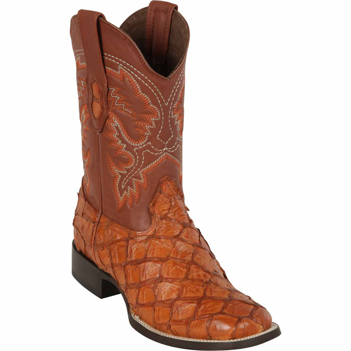 Los Altos Boots Boots Men&#39;s King Exotic Monster Fish Skin Wide Square Toe Boot 4822R1003