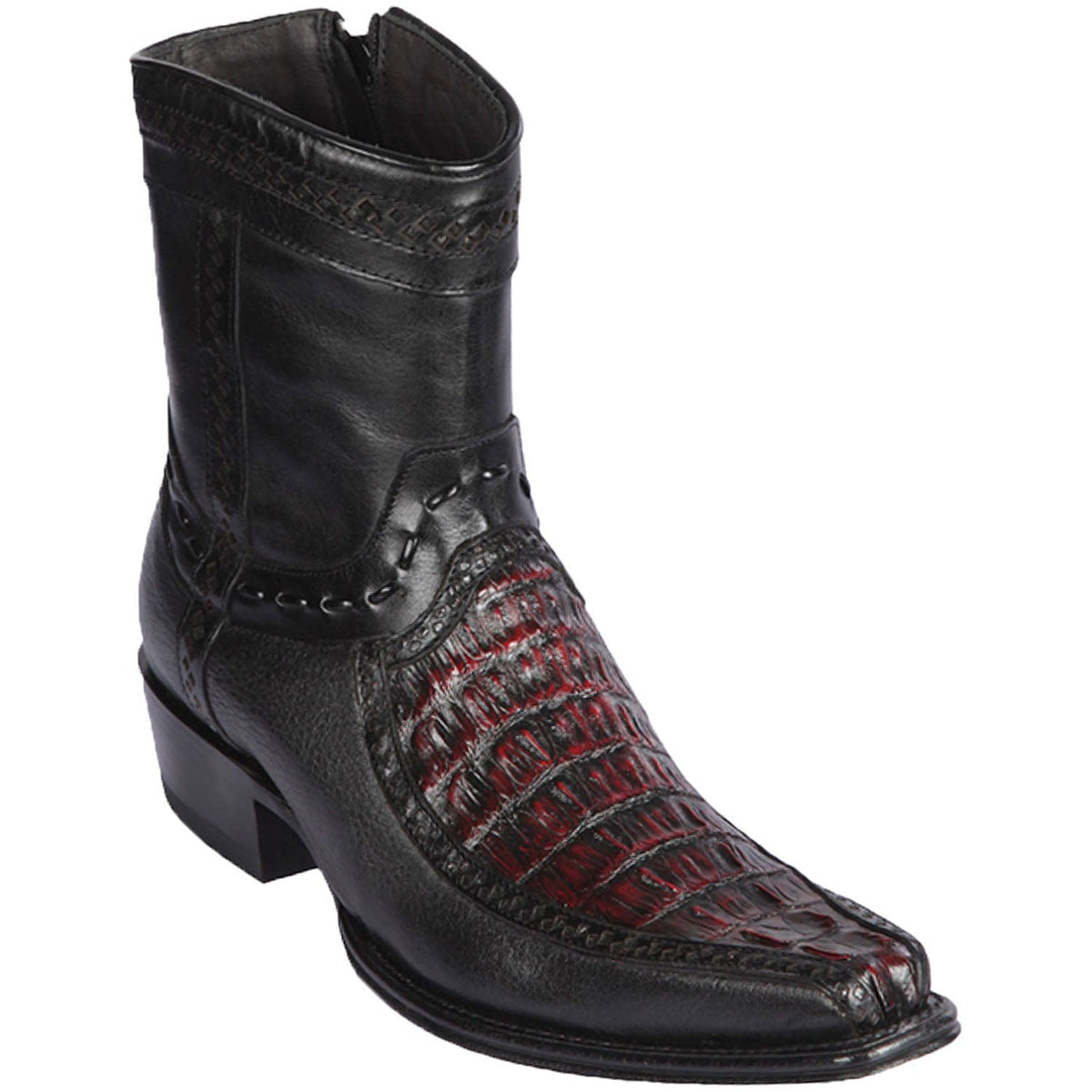 Los Altos Boots Boots Men&#39;s Los Altos Caiman Tail and Deer European Toe Short Boot 76BF0118