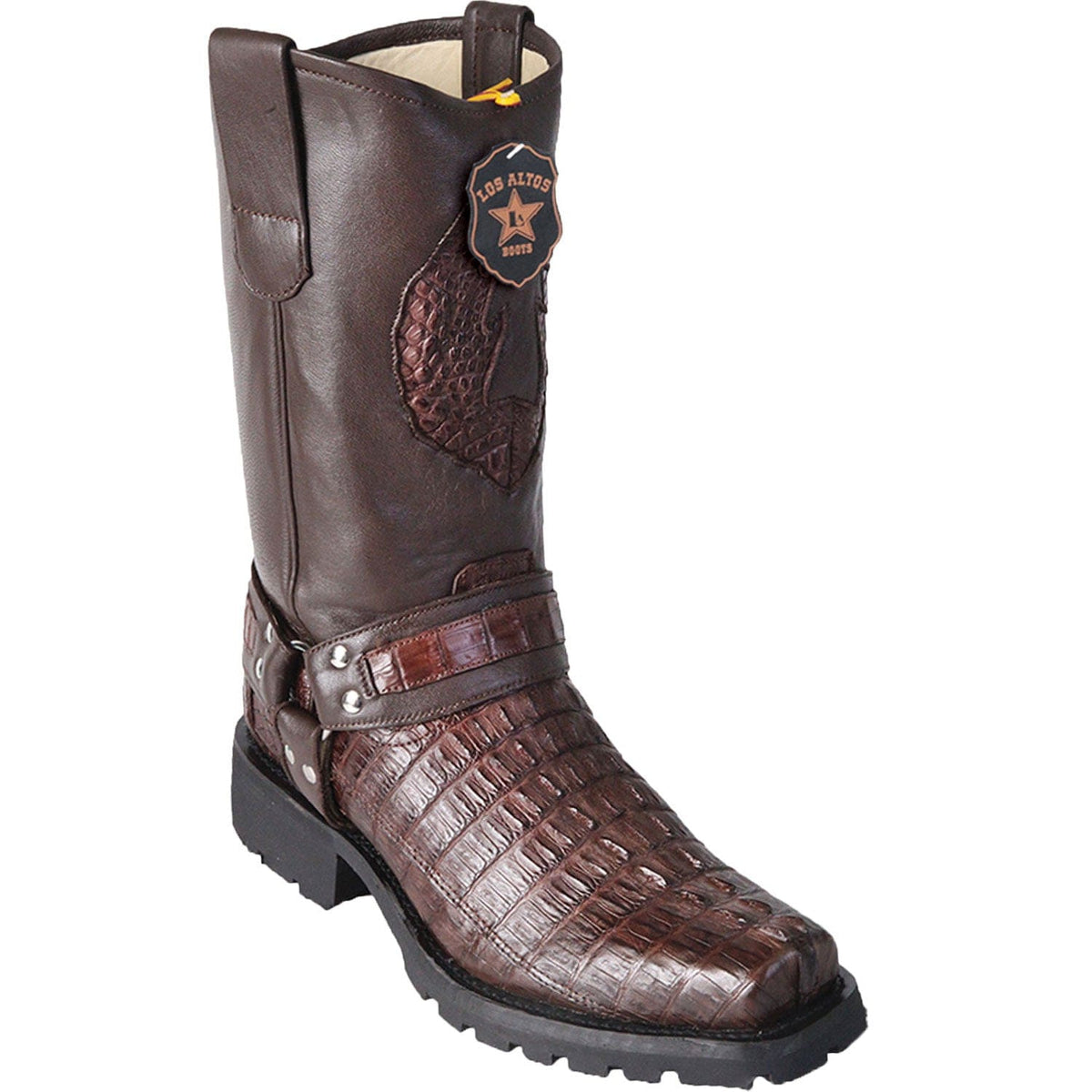 Los Altos Boots Boots Men&#39;s Los Altos Caiman Tail Skin Biker Boot 55T0107