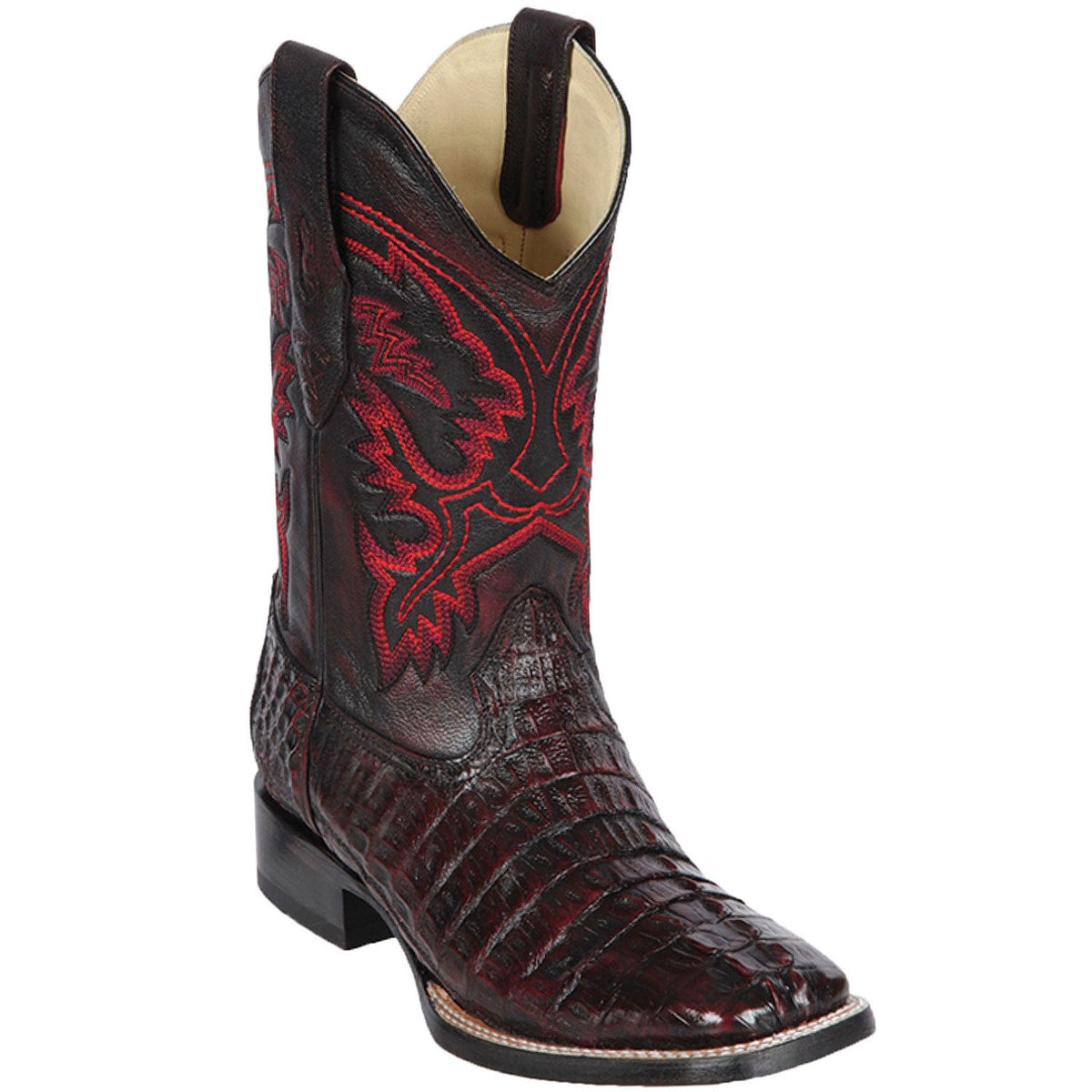 Los Altos Boots Boots Men&#39;s Los Altos Caiman Tail Wide Square Toe Boot 8220118