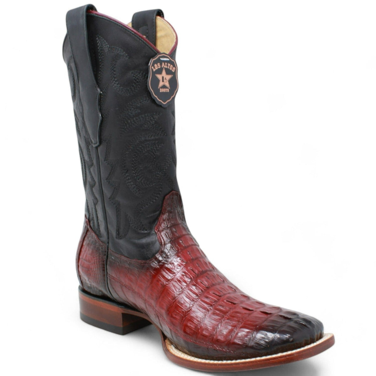 Los Altos Boots Boots Men&#39;s Los Altos Caiman Tail Wide Square Toe Boot 8220143