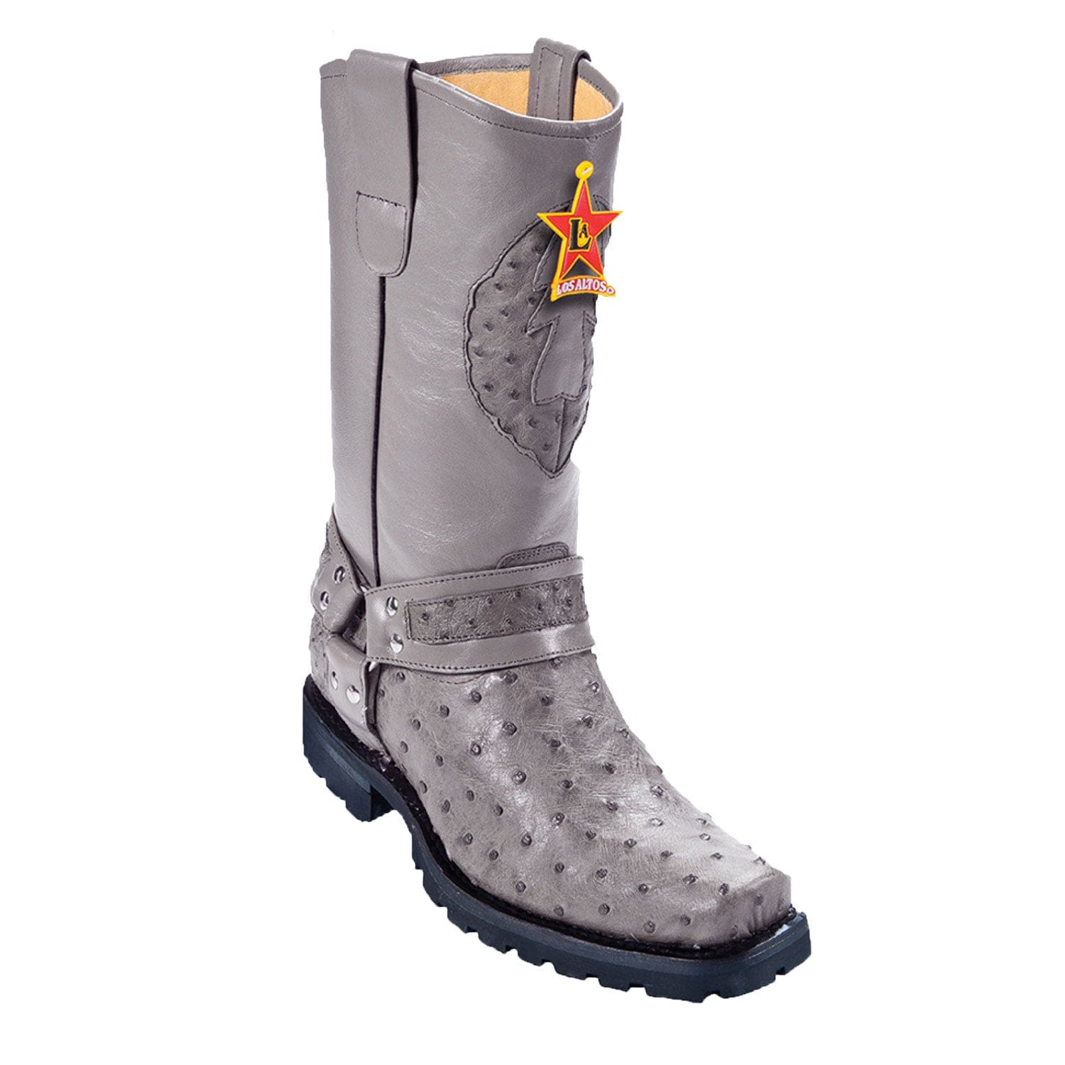 Los Altos Boots Boots Men's Los Altos Full Quill Ostrich Biker Style Boot 55T0305