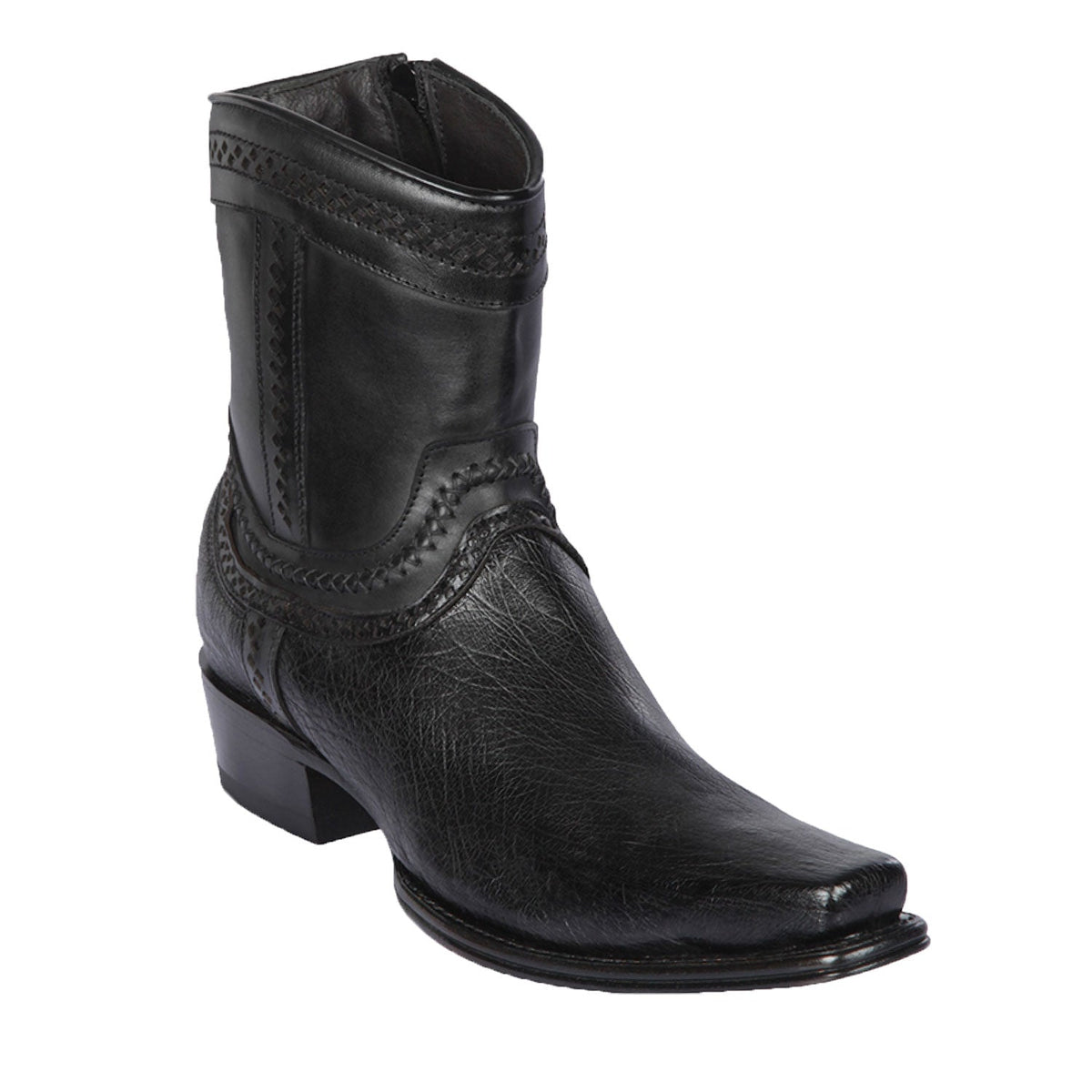 Los Altos Boots Boots Men&#39;s Los Altos Original Smooth Ostrich Skin European Toe Short Boot 76B9705