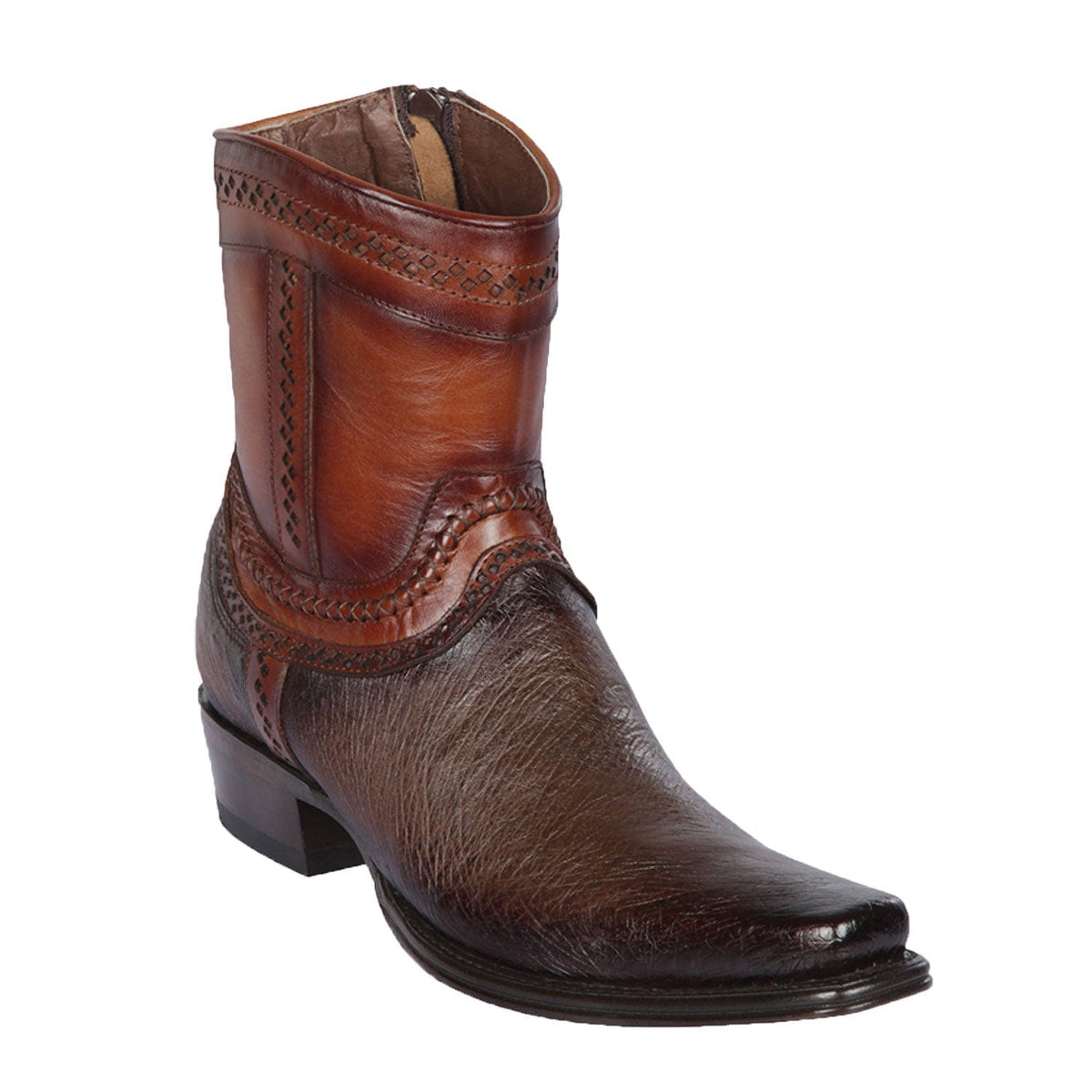 Los Altos Boots Boots Men&#39;s Los Altos Original Smooth Ostrich Skin European Toe Short Boot 76B9716