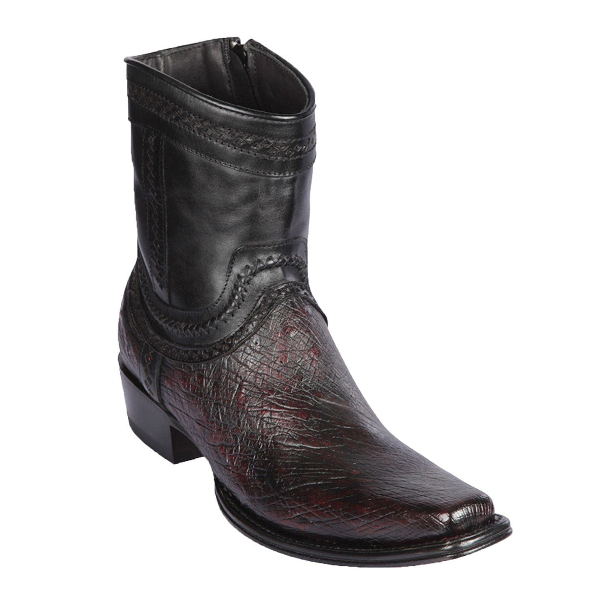 Los Altos Boots Boots Men&#39;s Los Altos Original Smooth Ostrich Skin European Toe Short Boot 76B9718