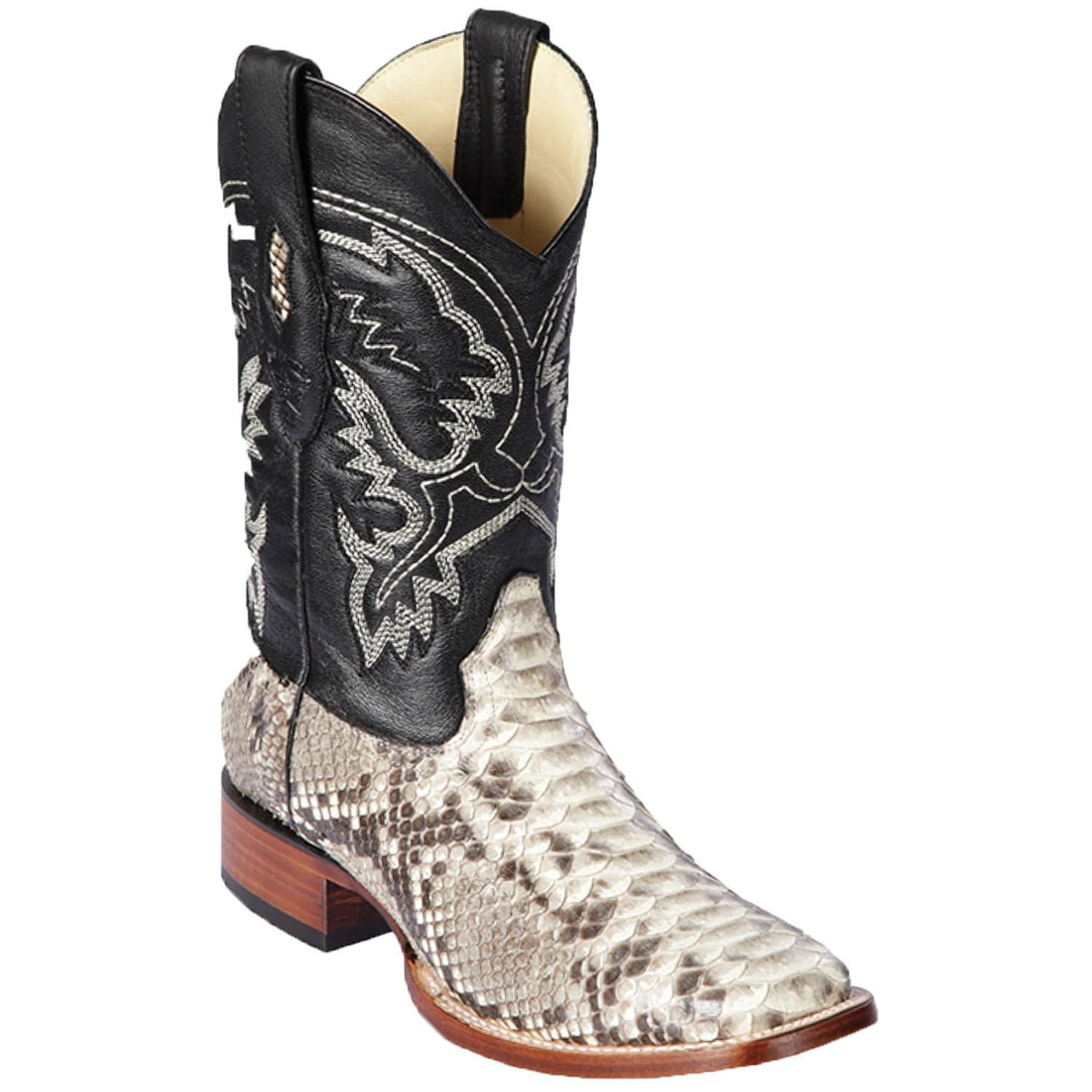 Los Altos Boots Boots Men&#39;s Los Altos Python Skin Wide Square Toe Boot 8225749