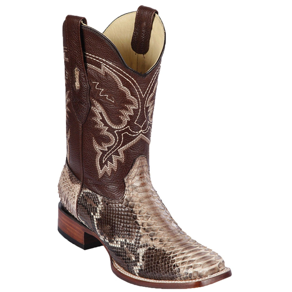 Los Altos Boots Boots Men&#39;s Los Altos Python Skin Wide Square Toe Boot 8225785