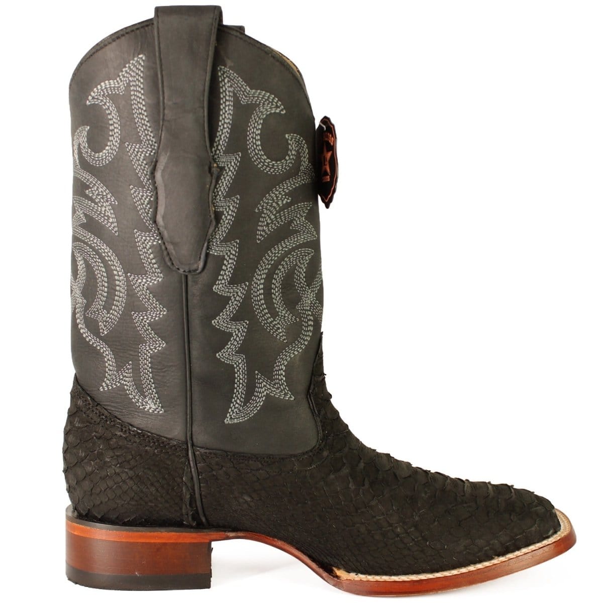 Los Altos Boots Boots Men&#39;s Los Altos Python Skin Wide Square Toe Boot 822N5705