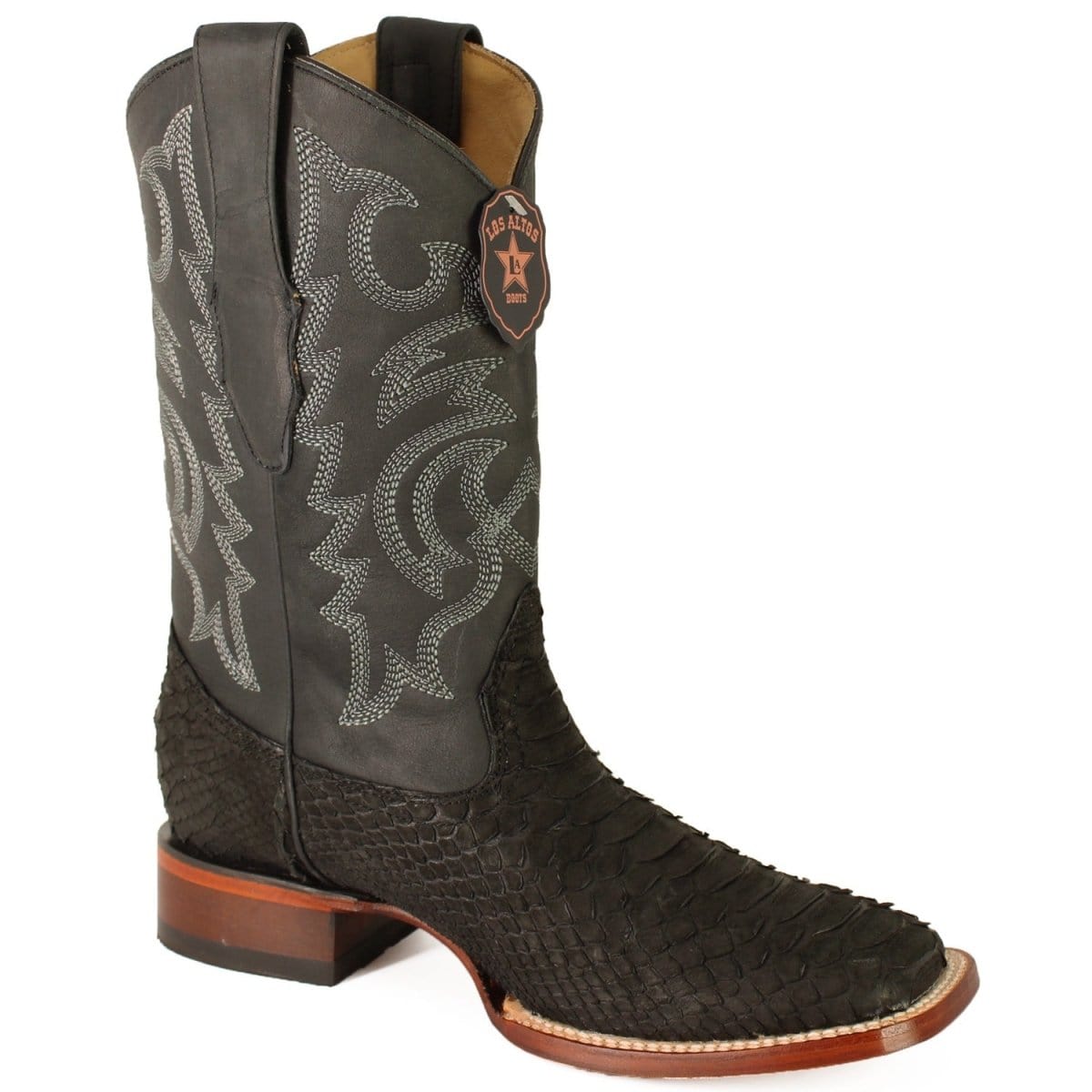 Los Altos Boots Boots Men&#39;s Los Altos Python Skin Wide Square Toe Boot 822N5705