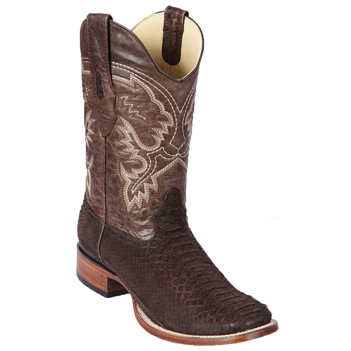 Los Altos Boots Boots Men&#39;s Los Altos Python Skin Wide Square Toe Boot 822N5707