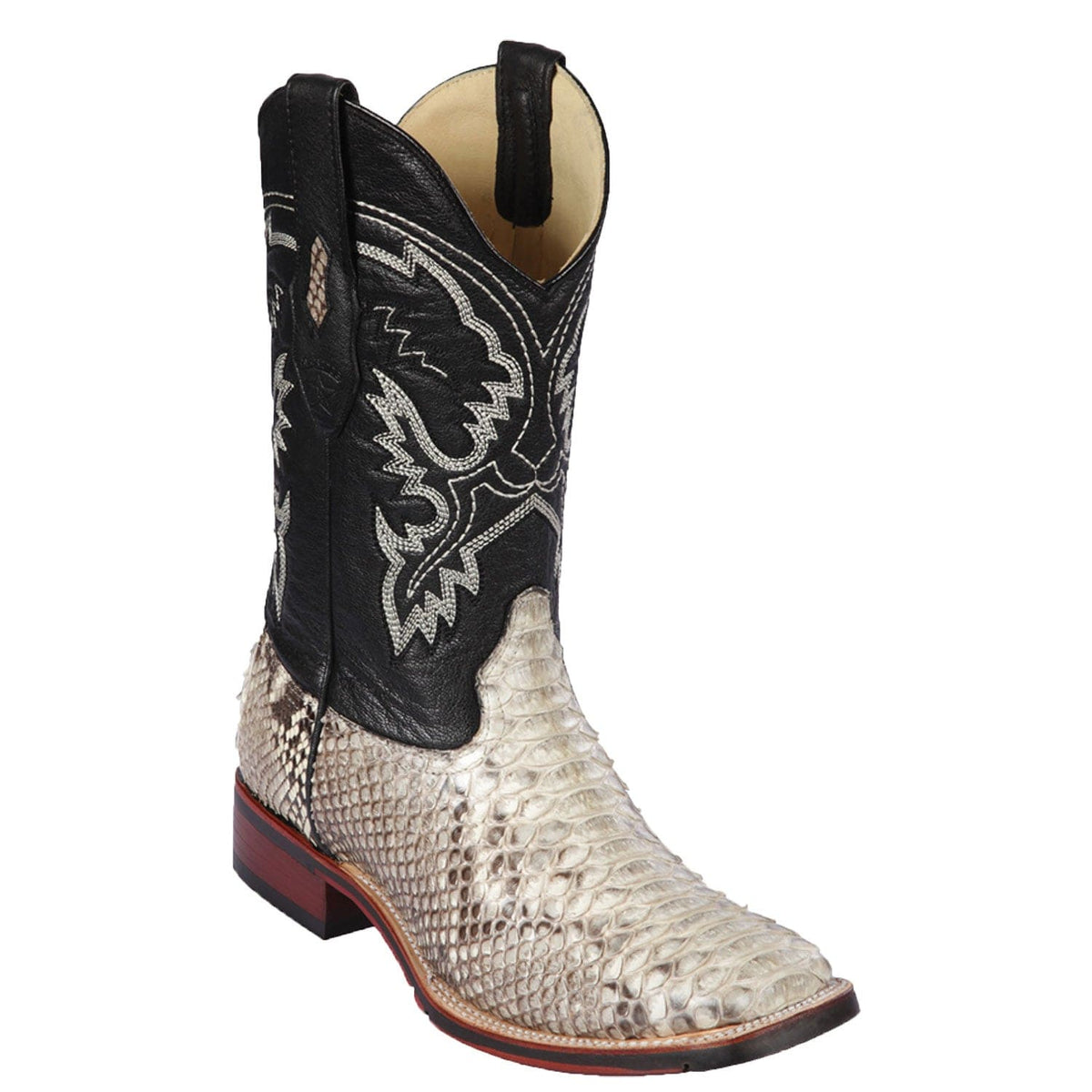 Los Altos Boots Boots Men&#39;s Los Altos Python Skin Wide Square Toe Boot 8265749