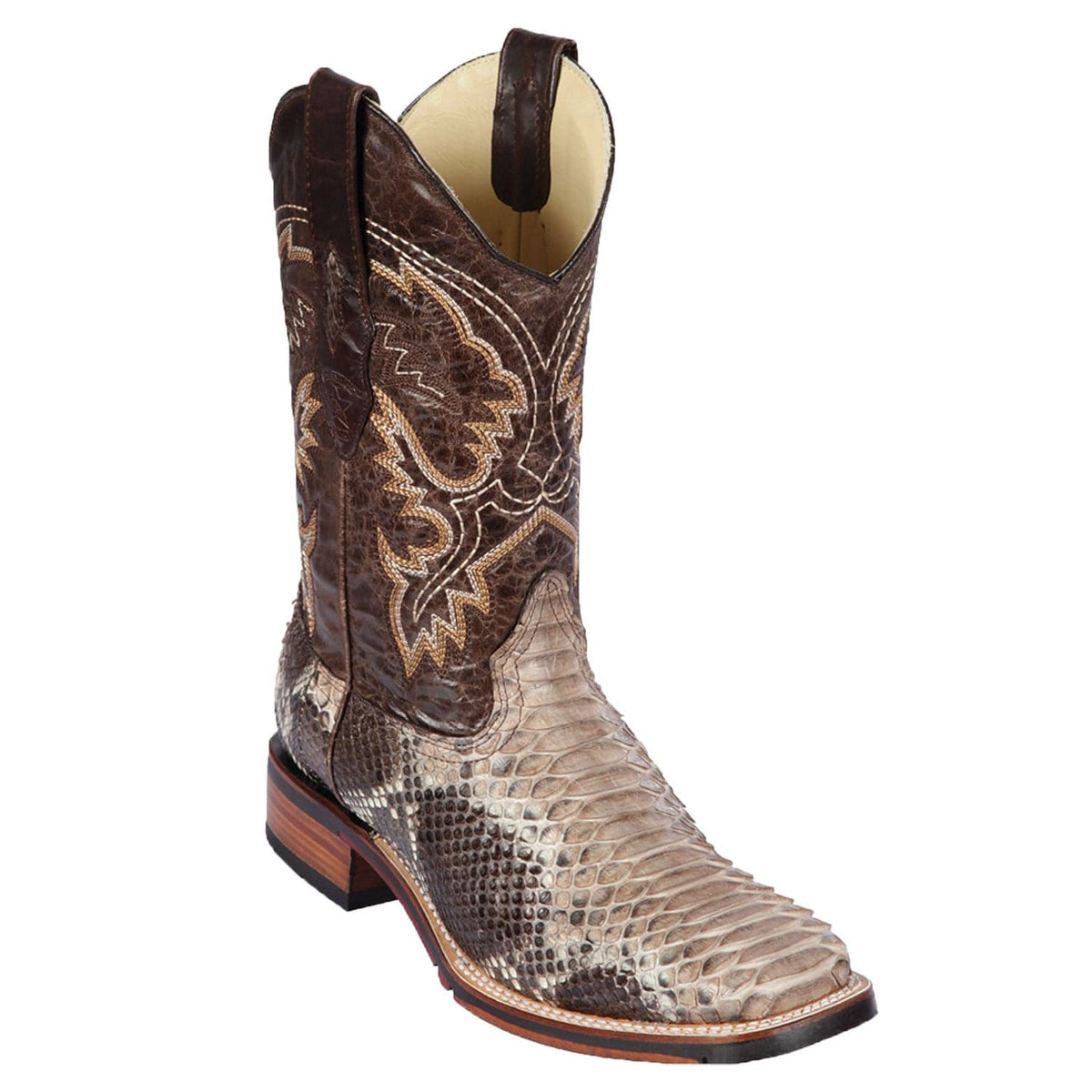 Los Altos Boots Boots Men&#39;s Los Altos Python Skin Wide Square Toe Boot 8265785