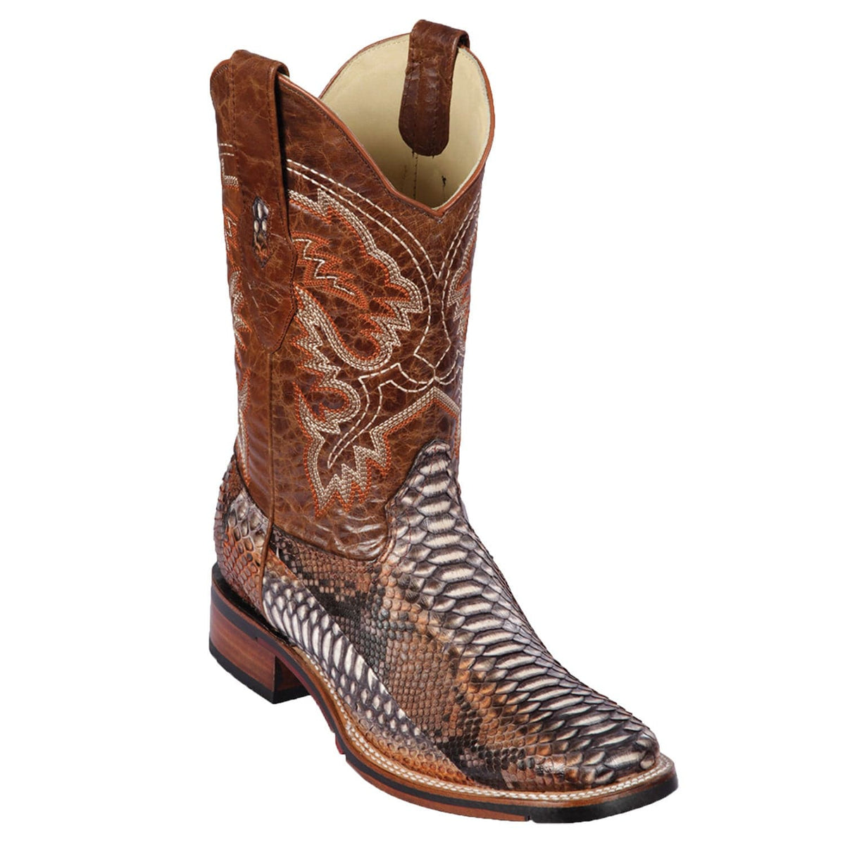 Los Altos Boots Boots Men&#39;s Los Altos Python Skin Wide Square Toe Boot 8265788