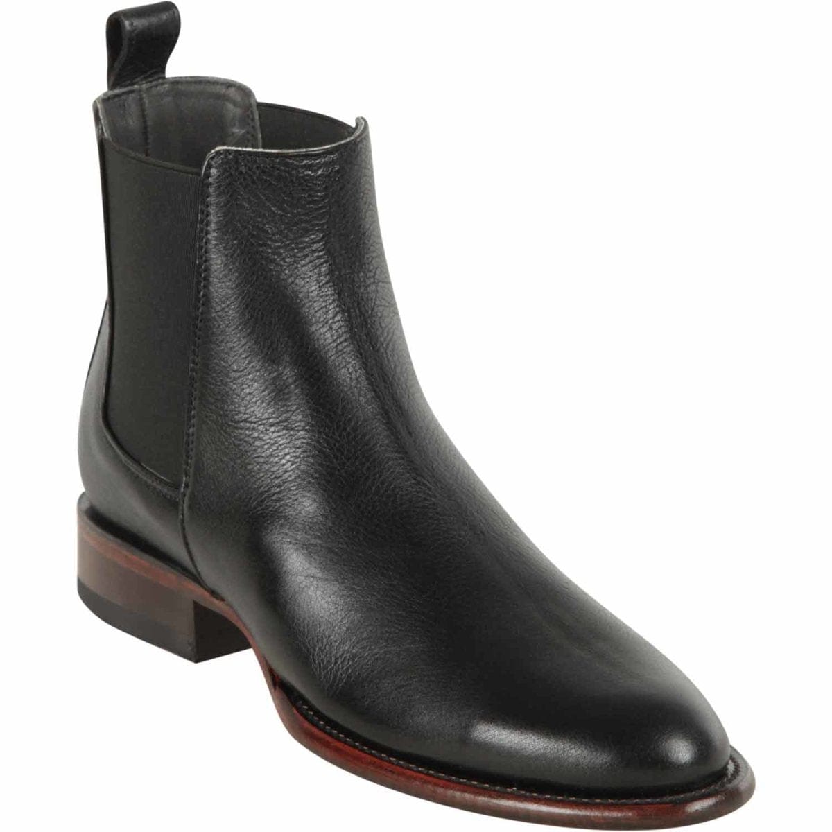 Los Altos Boots Botines Los Altos Men&#39;s Round Toe Leather Short Boots Belmont - Black 69B2105