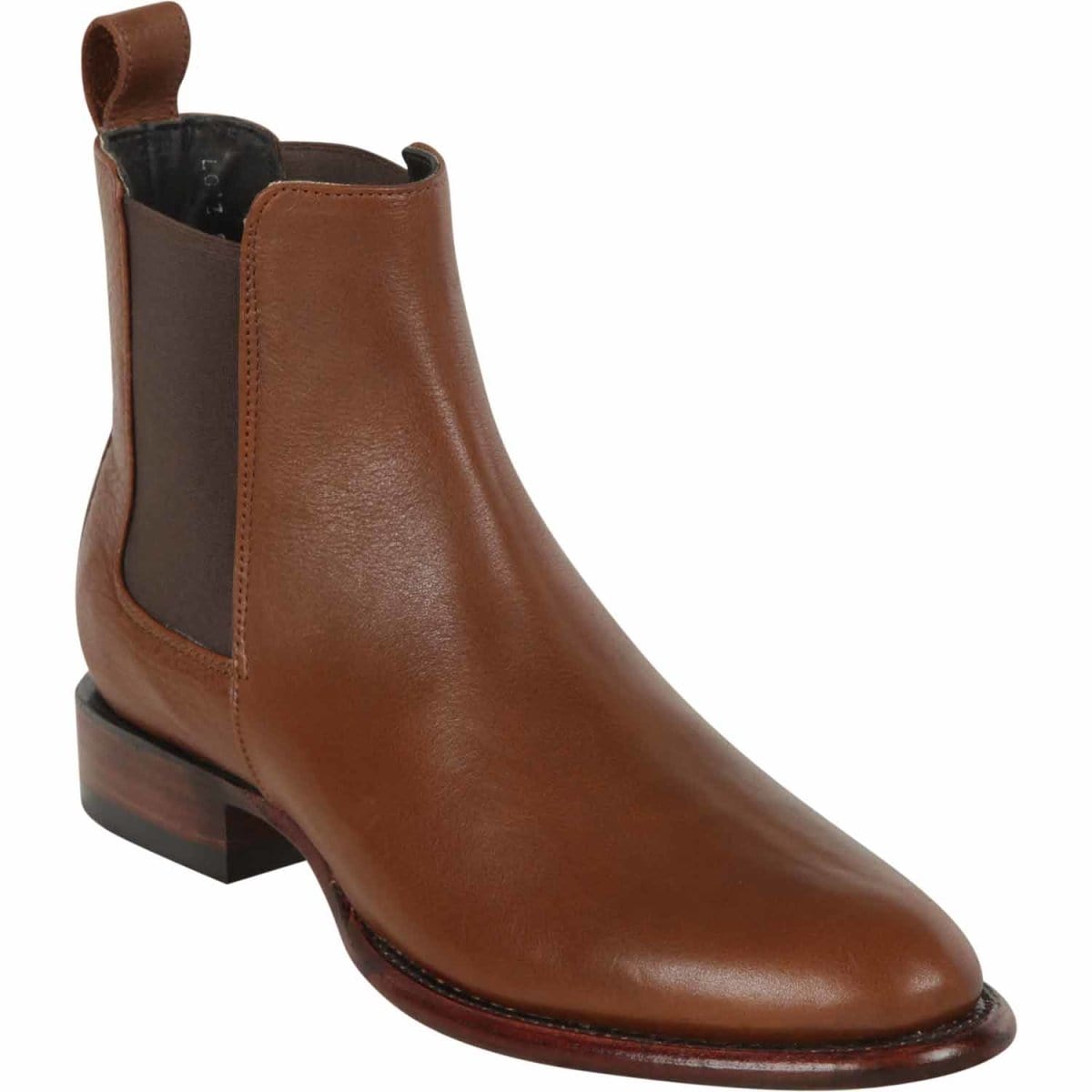 Los Altos Boots Botines Los Altos Men&#39;s Round Toe Leather Short Boots - Brown 69B2107