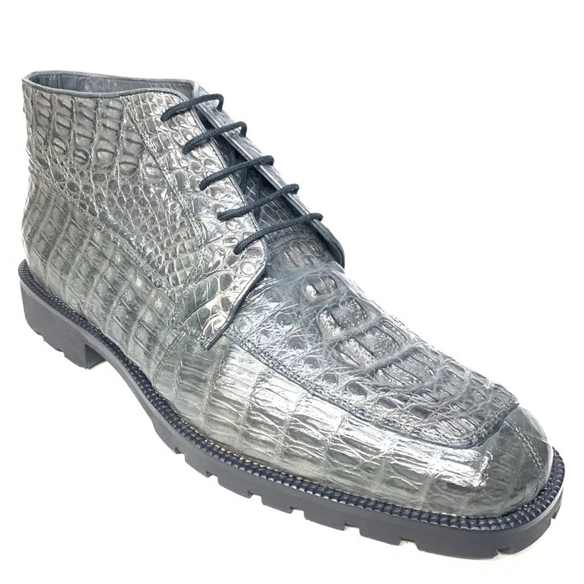 Los Altos Boots Shoes Gray / 6 Men's Original Exotic Caiman Hornback Skin Shoes LAB-ZA20602