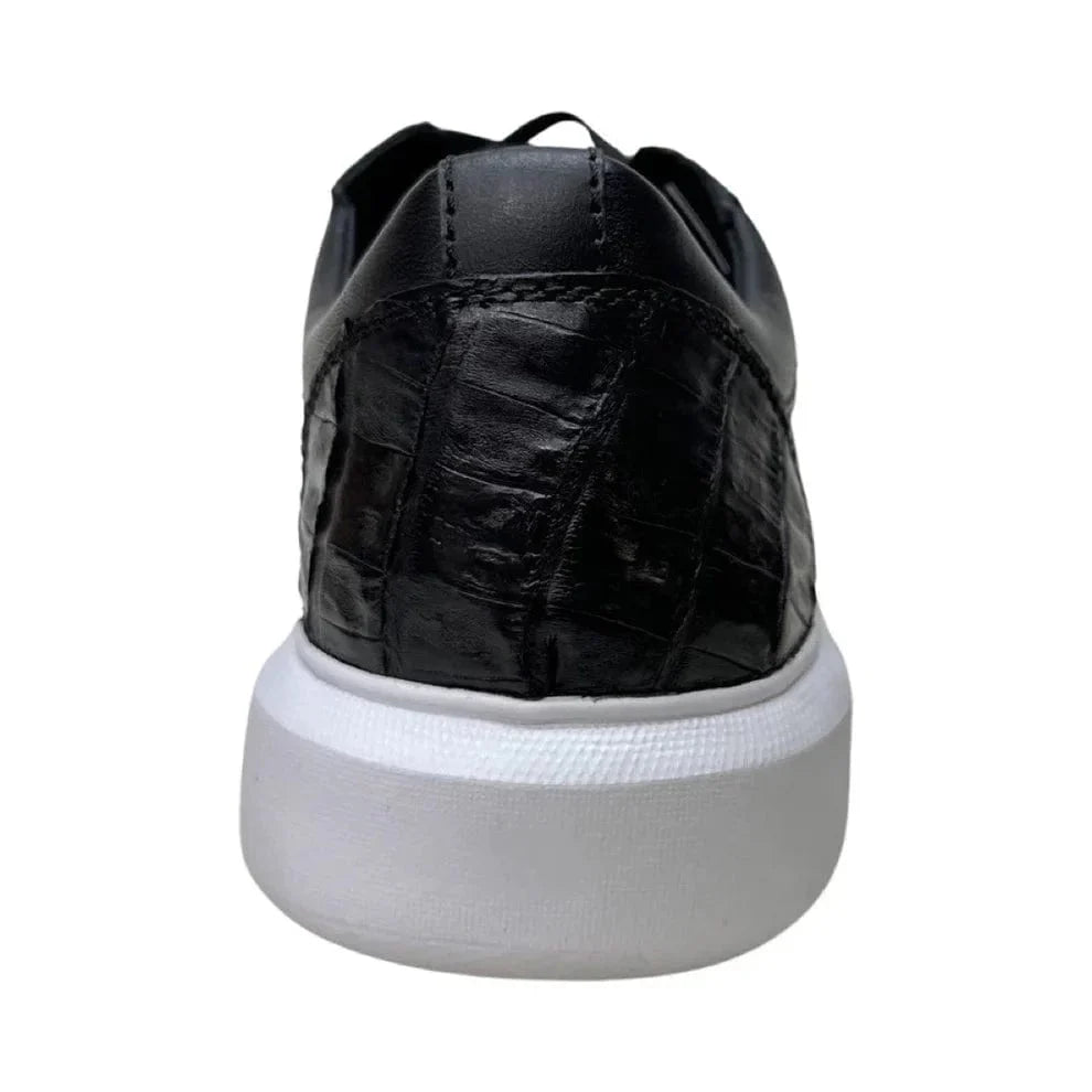 Los Altos Boots Shoes Men's Genuine Full Caiman Belly Skin Sneakers - Black LAB-ZSM0282