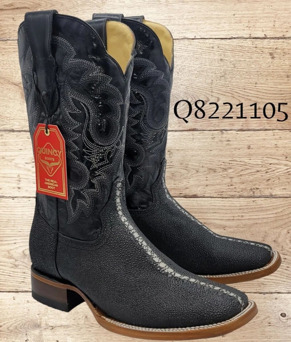 Quincy Boots Boots Men&#39;s Quincy Full Rowstone Stingray Print Rodeo Square Toe Boots Q8221105