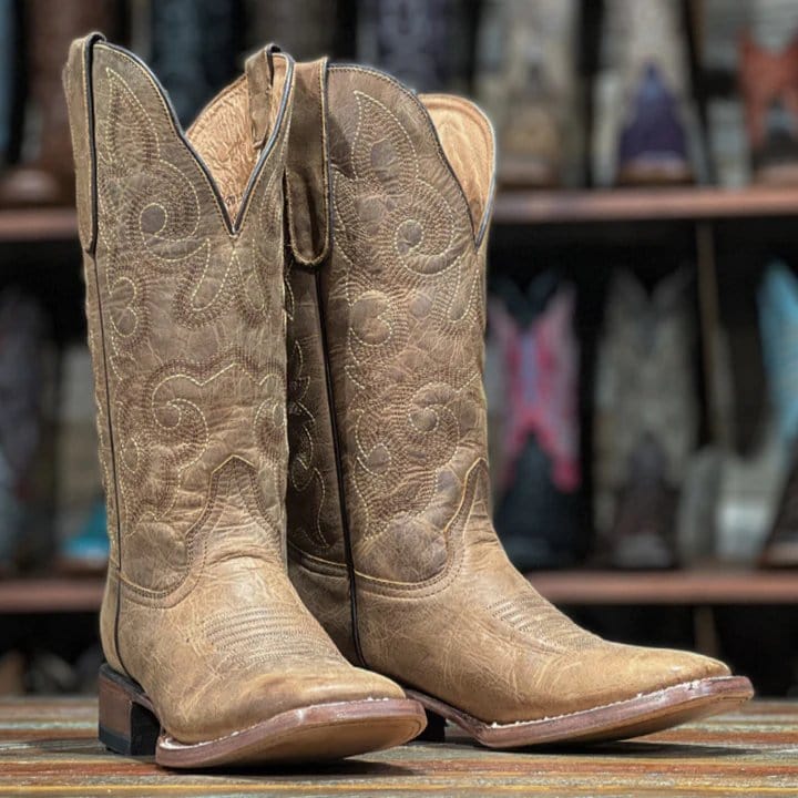 Tanner Mark Boots Boots 5 Tanner Mark Women&#39;s Blaze Leather Square Toe Boots Cognac TML201382