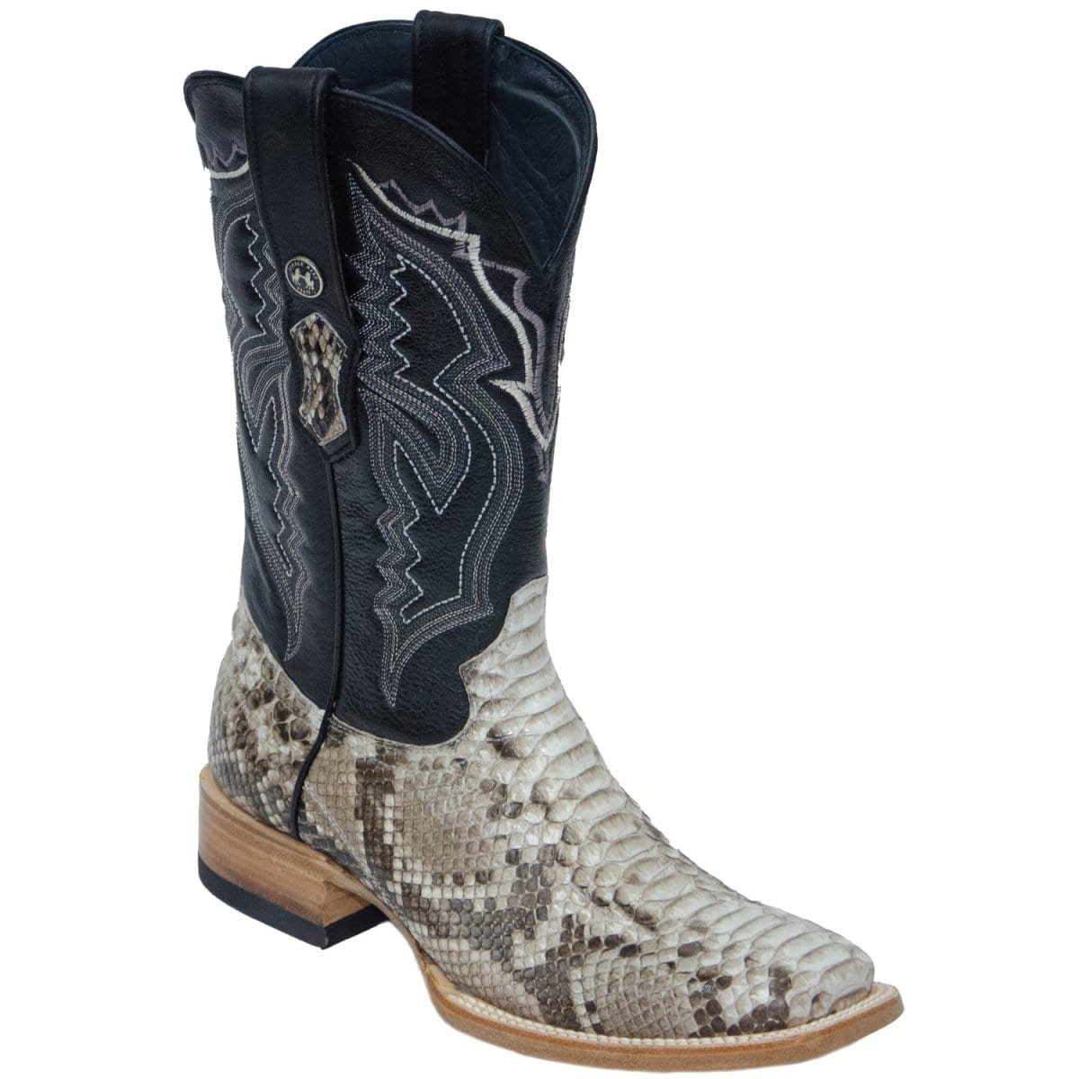 Tanner Mark Boots Boots 6.5 Tanner Mark Men&#39;s Medina Genuine Python Square Toe Boots Natural TMX200431