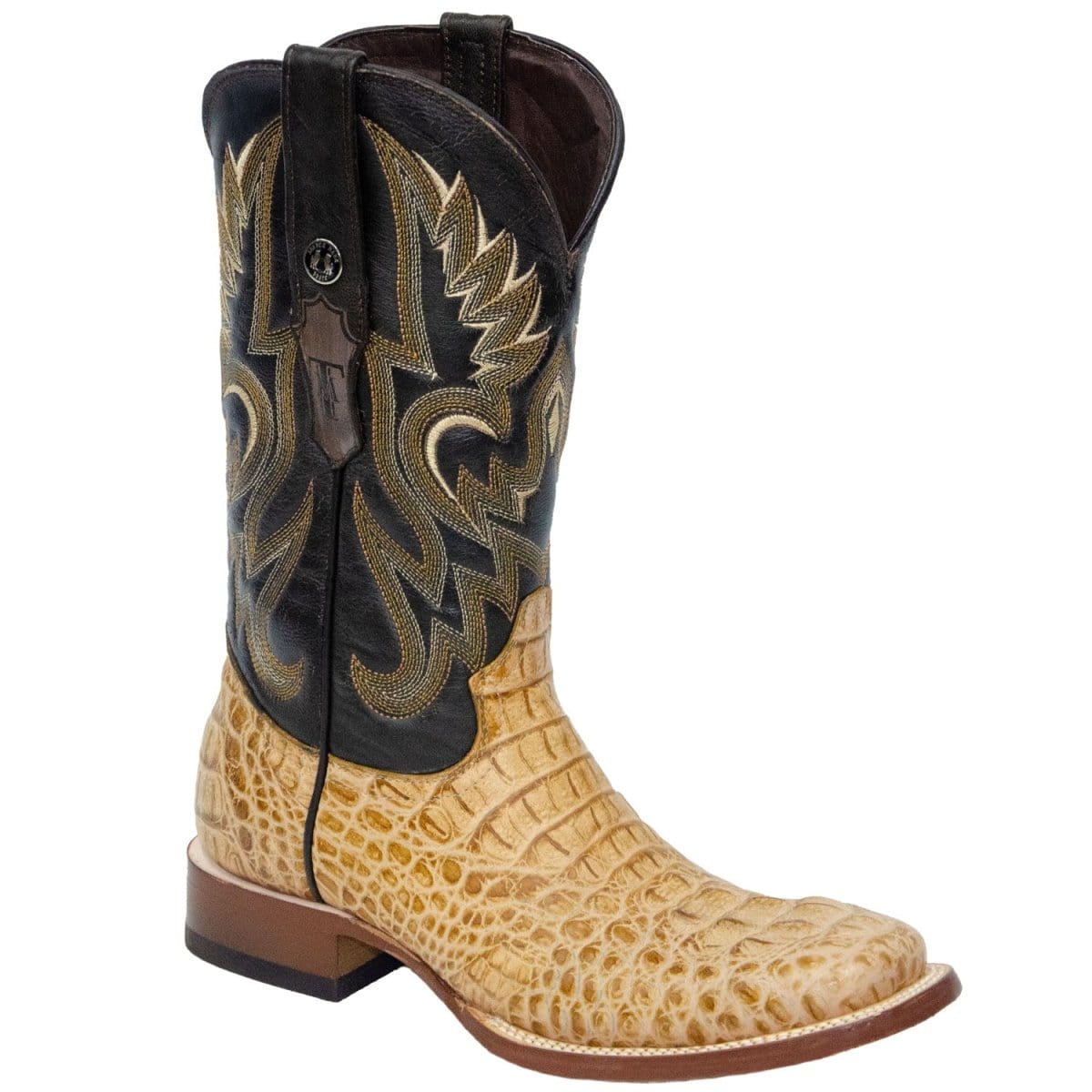 Tanner Mark Boots Boots 6.5 Tanner Mark Men's Vaughn Print Caiman Hornback Square Toe Boots Orix TM205535